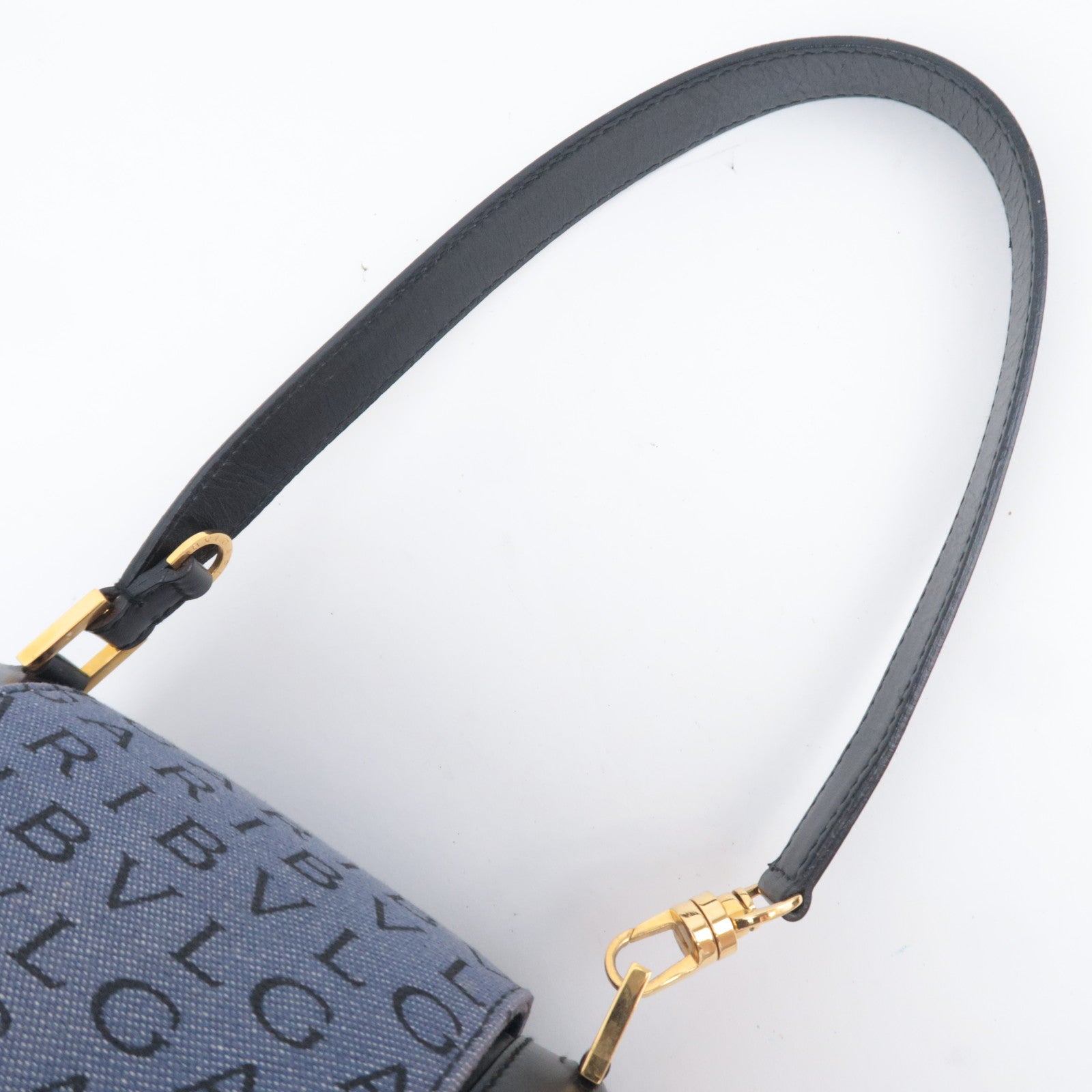 BVLGARI B-Zero1 Logo Mania Barrel Bag Denim Blue