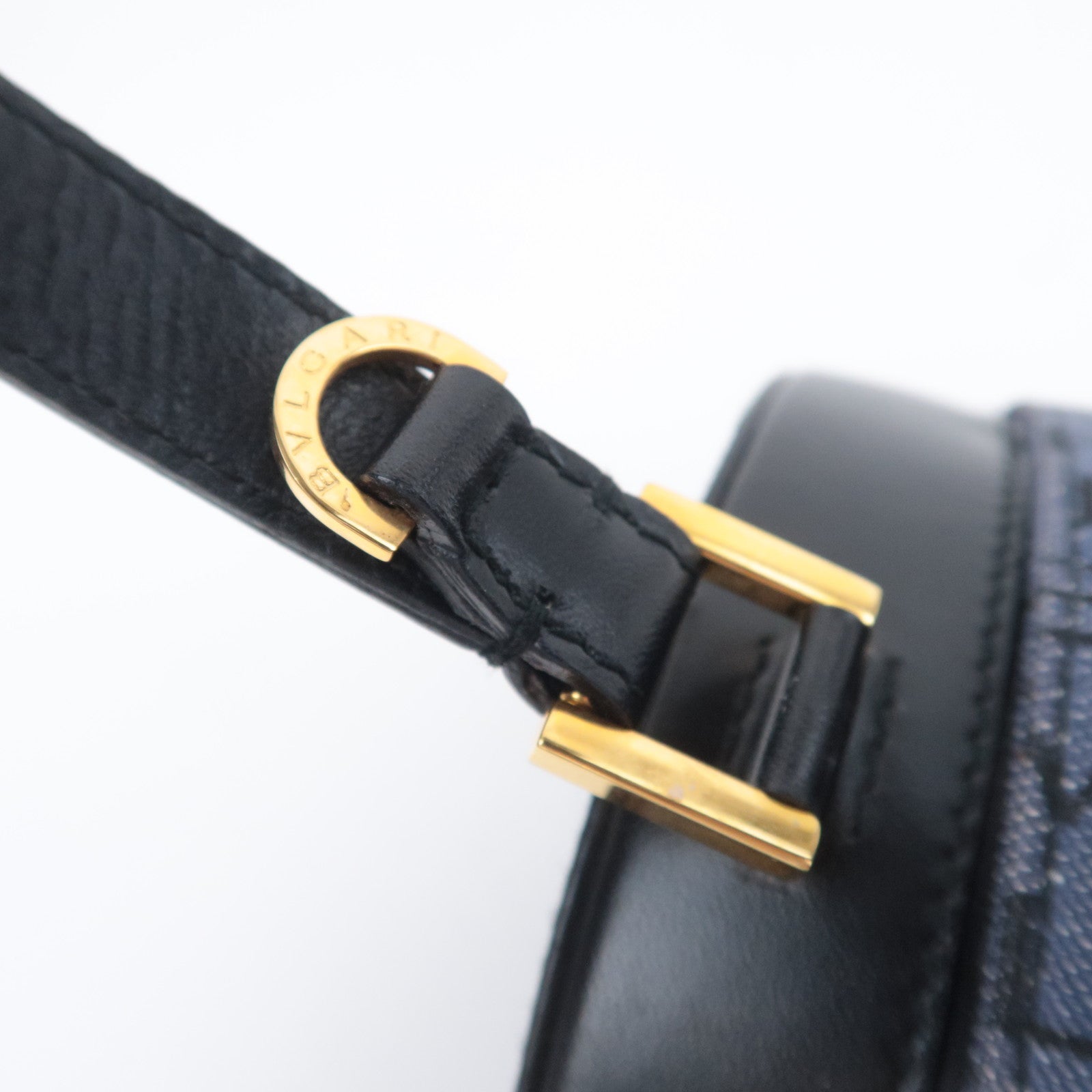 BVLGARI B-Zero1 Logo Mania Barrel Bag Denim Blue