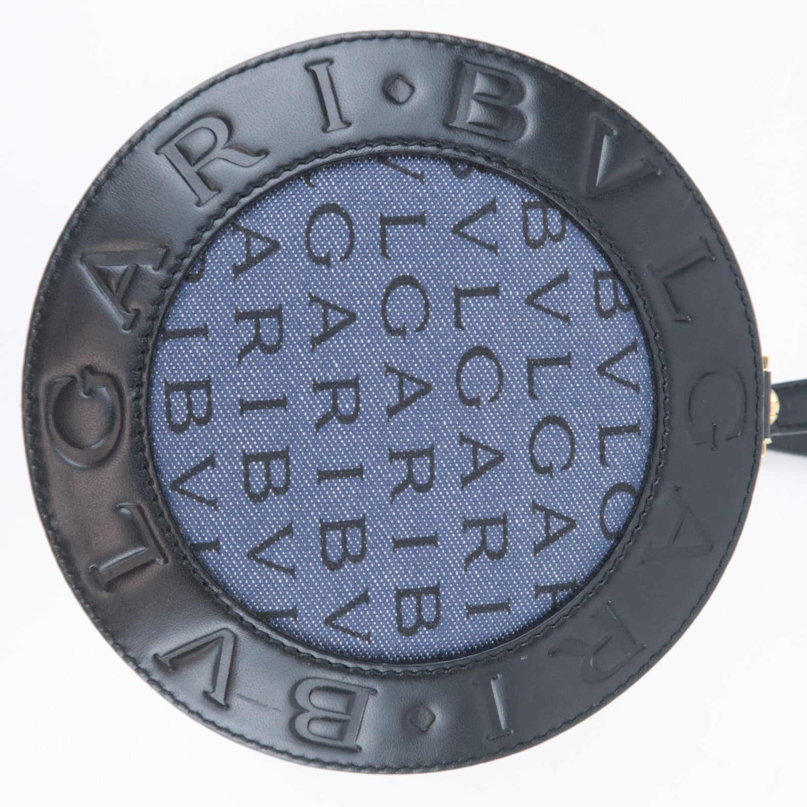 BVLGARI B-Zero1 Logo Mania Barrel Bag Denim Blue
