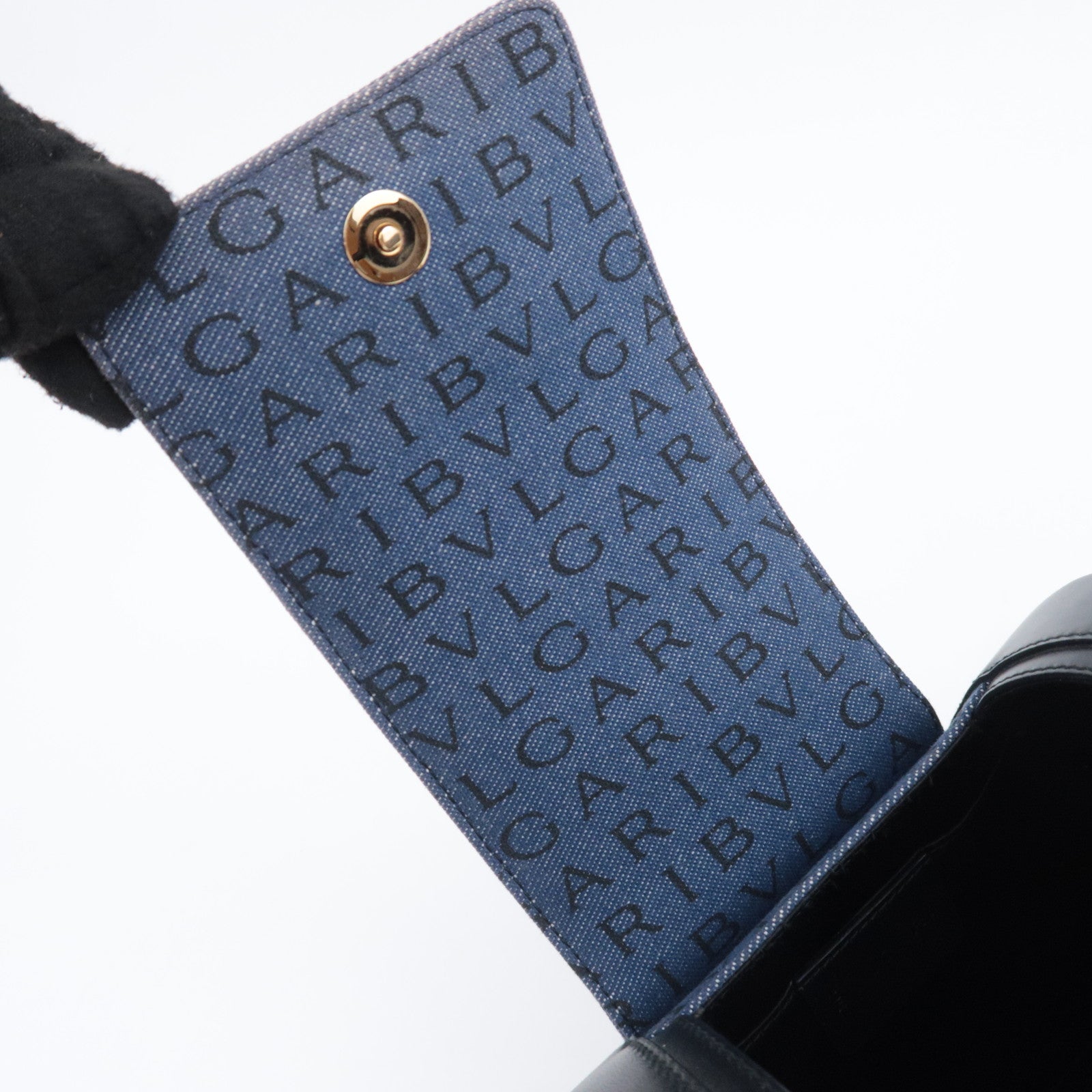 BVLGARI B-Zero1 Logo Mania Barrel Bag Denim Blue