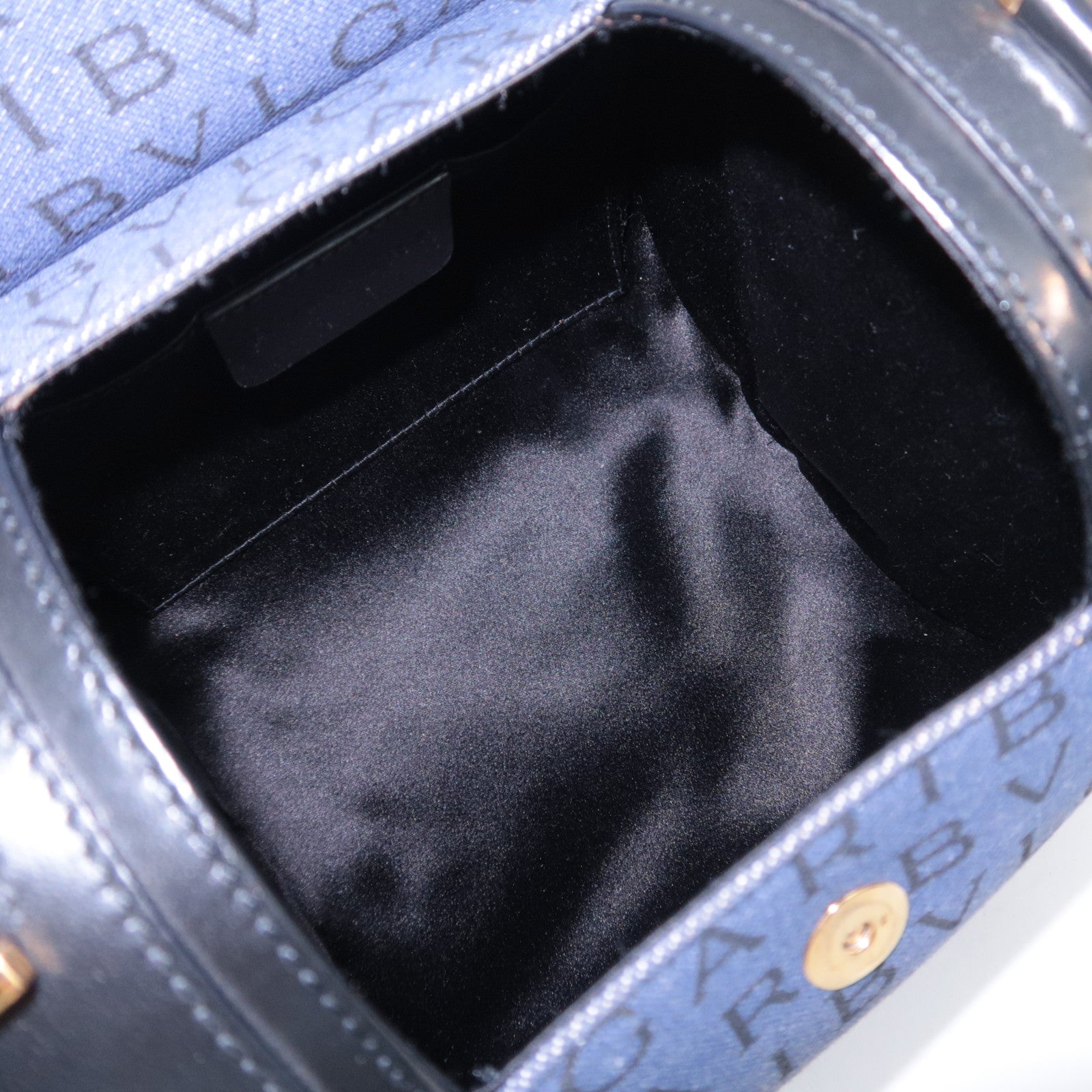 BVLGARI B-Zero1 Logo Mania Barrel Bag Denim Blue