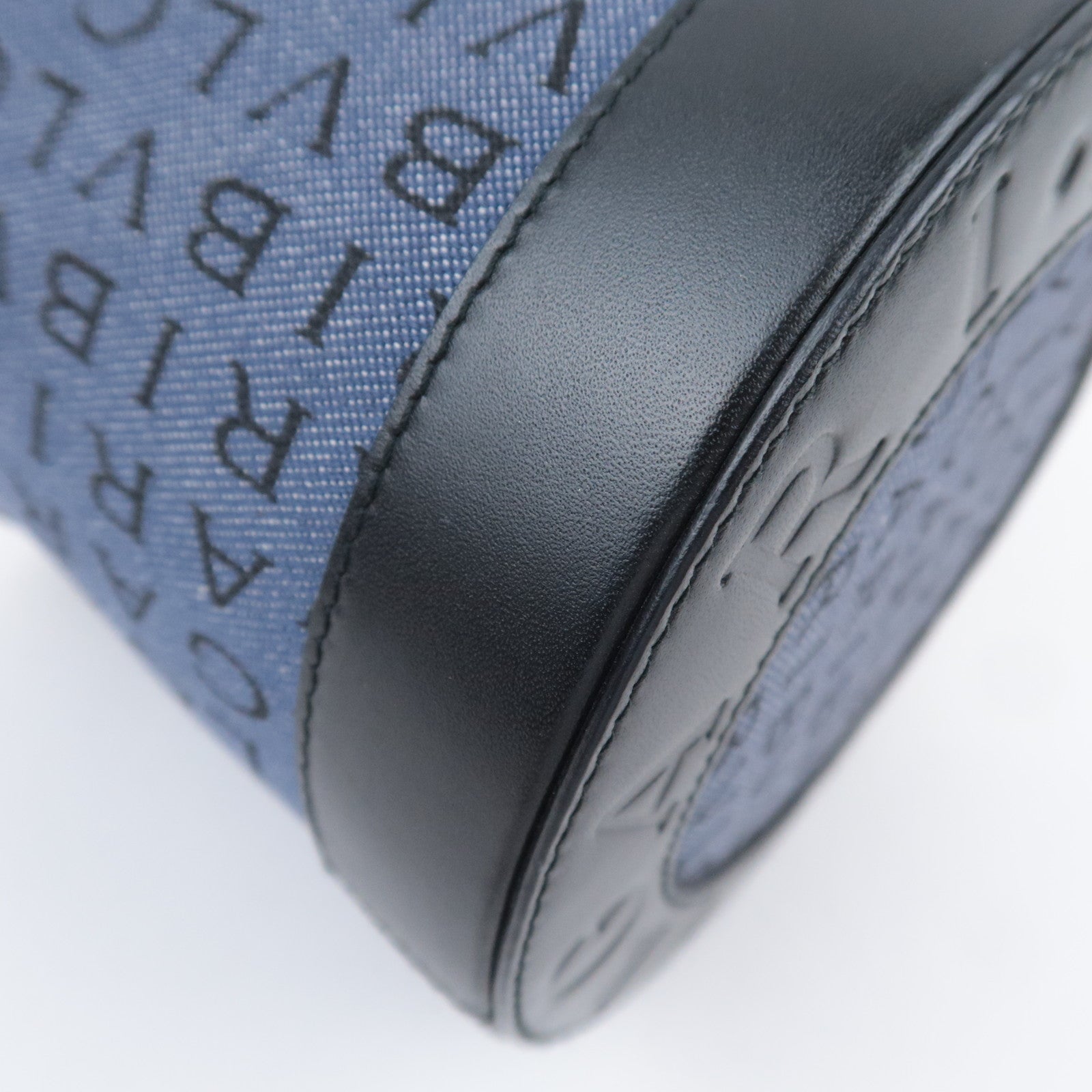 BVLGARI B-Zero1 Logo Mania Barrel Bag Denim Blue
