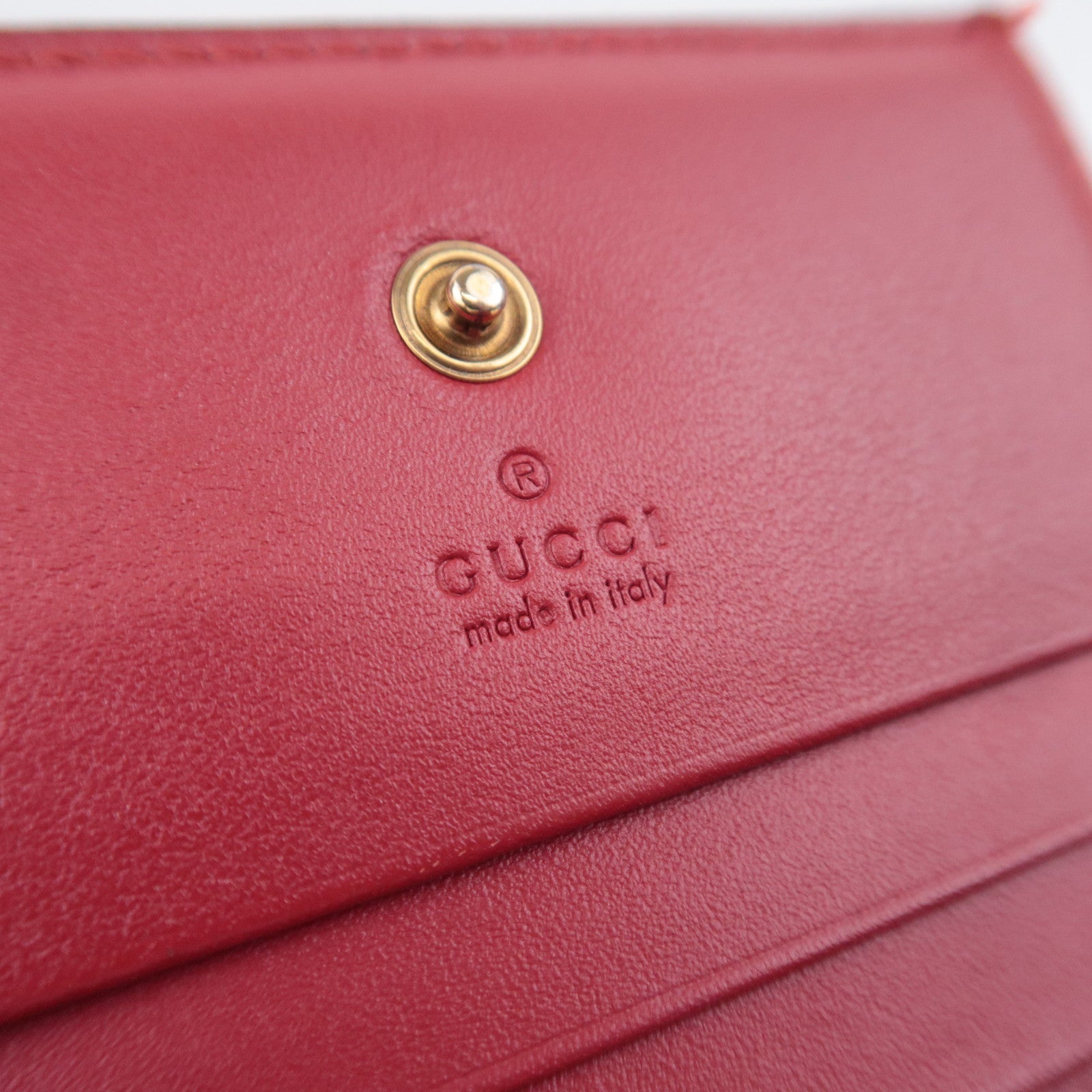 GUCCI Cherry Bi-Fold Wallet GG Supreme Beige Red 476050