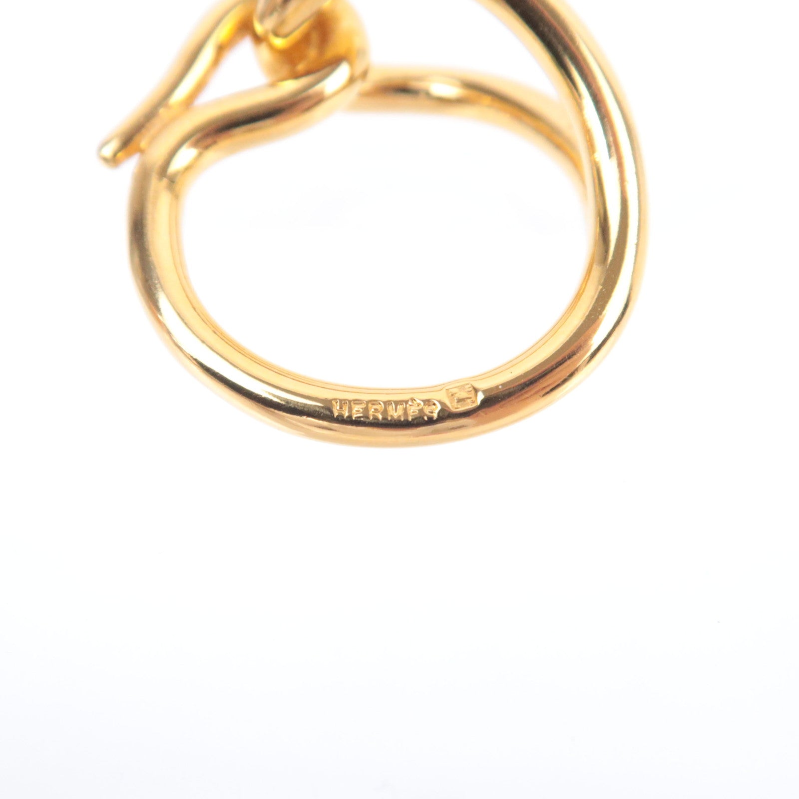 HERMES Jumbo Scarf Ring Gold Color