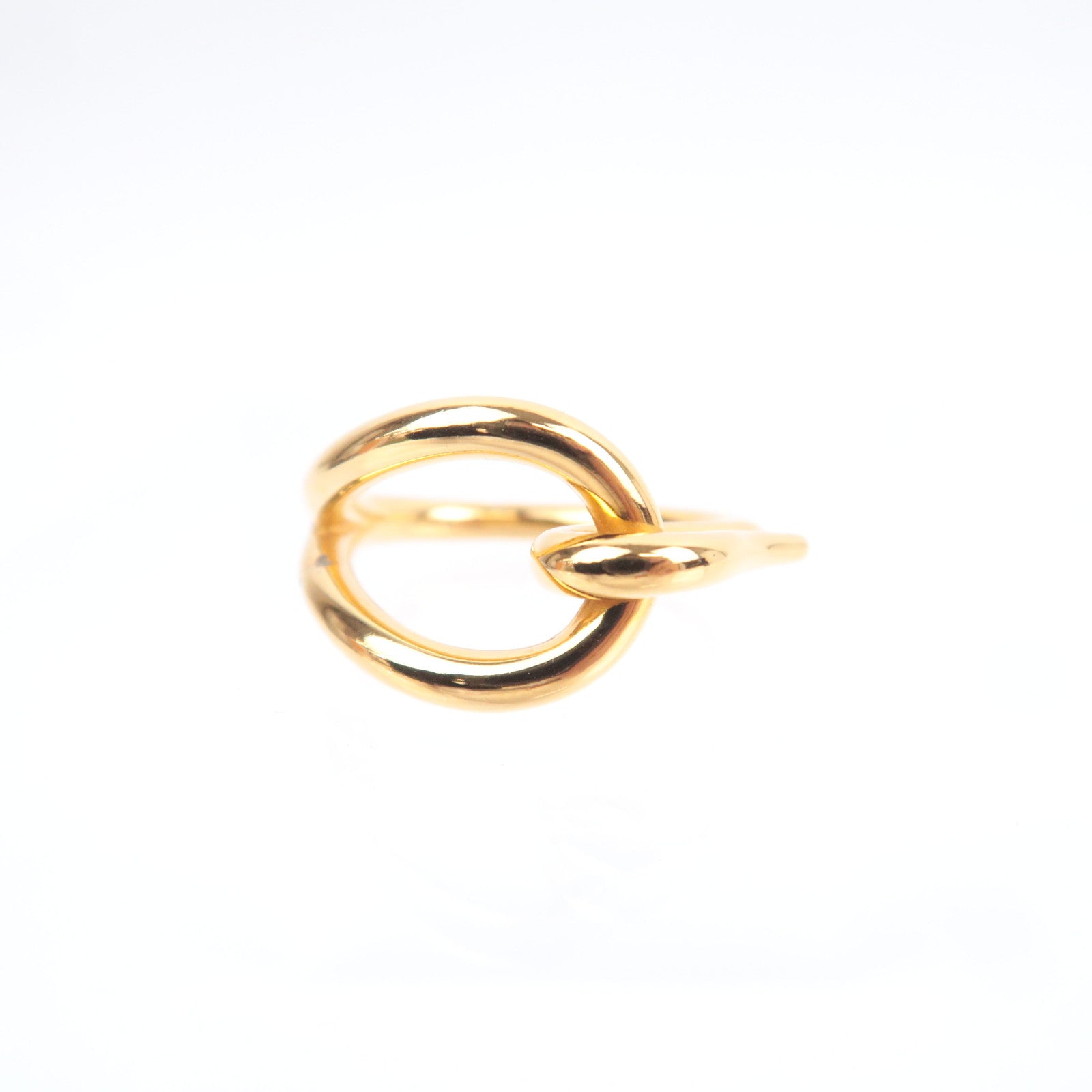 HERMES Jumbo Scarf Ring Gold Color