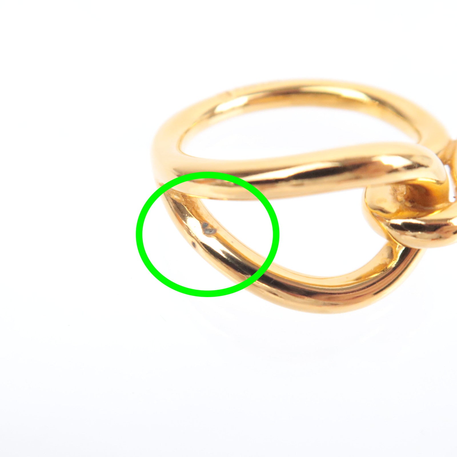 HERMES Jumbo Scarf Ring Gold Color