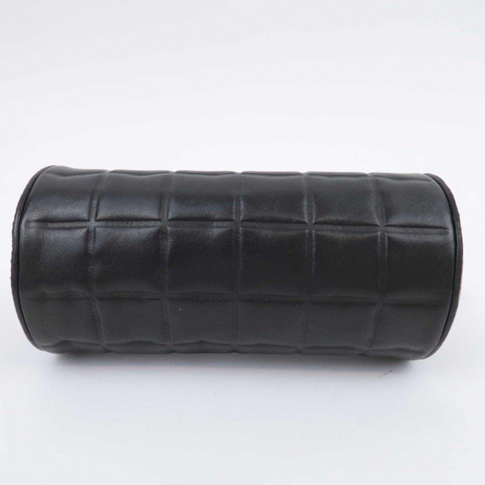 CHANEL Chocolate Bar Clutch Pouch Lambskin Black Gold HDW
