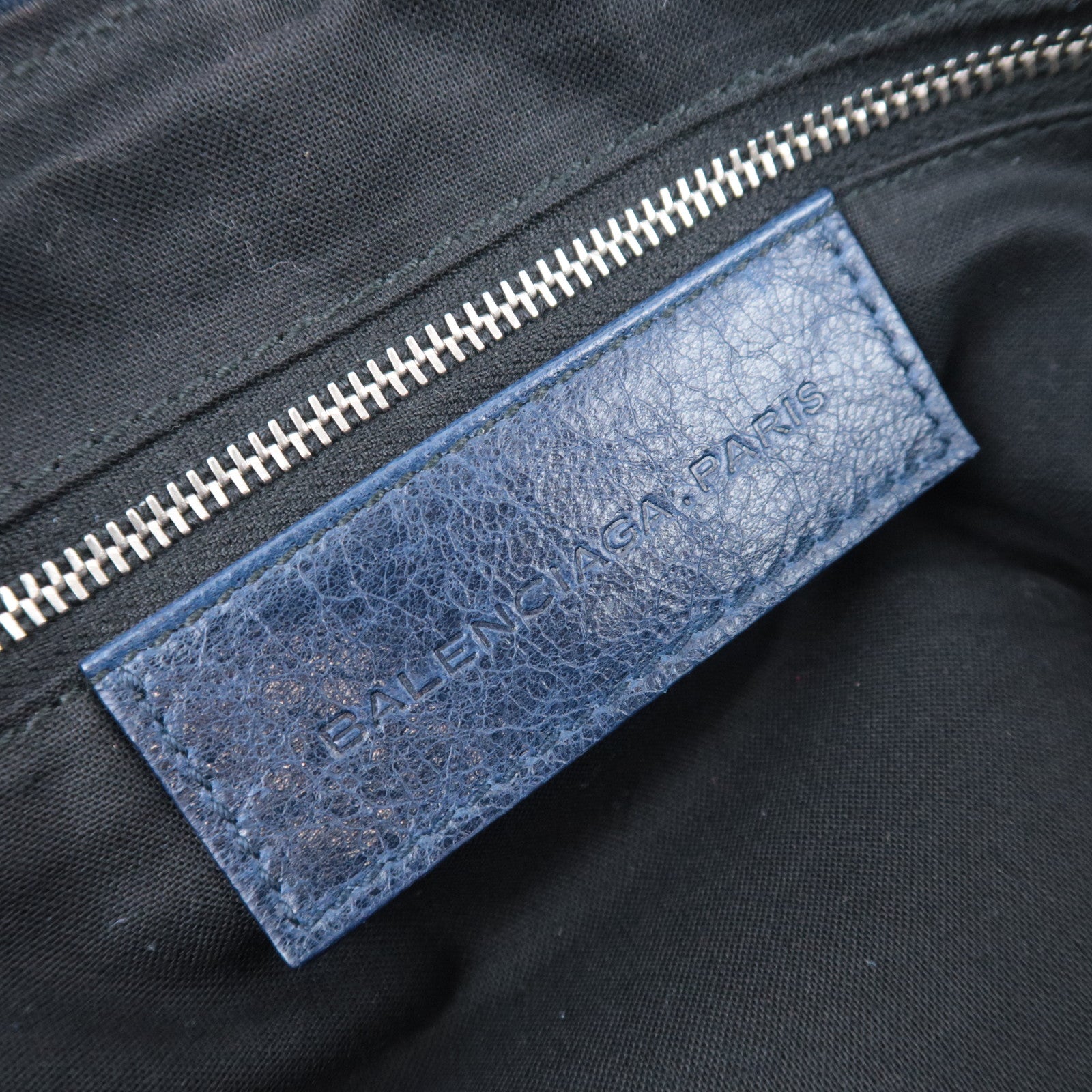 BALENCIAGA Leather Covered Giant Day Shoulder Bag Editors bag Navy 204527