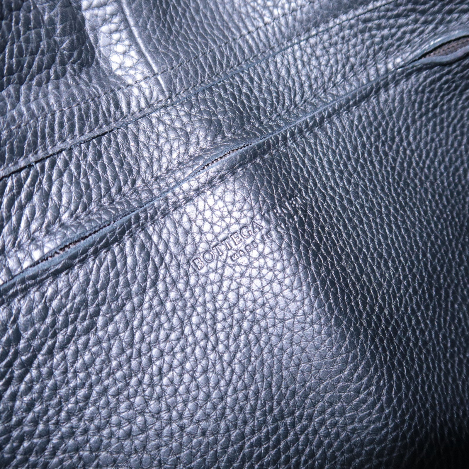 BOTTEGA VENETA Leather Tote Bag Black 145166