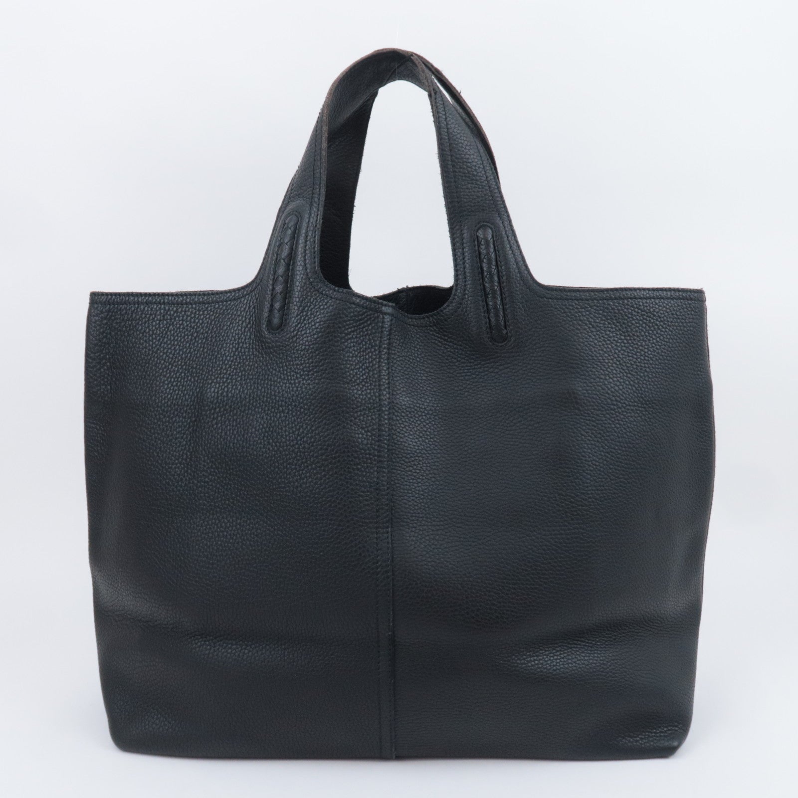 BOTTEGA VENETA Leather Tote Bag Black 145166