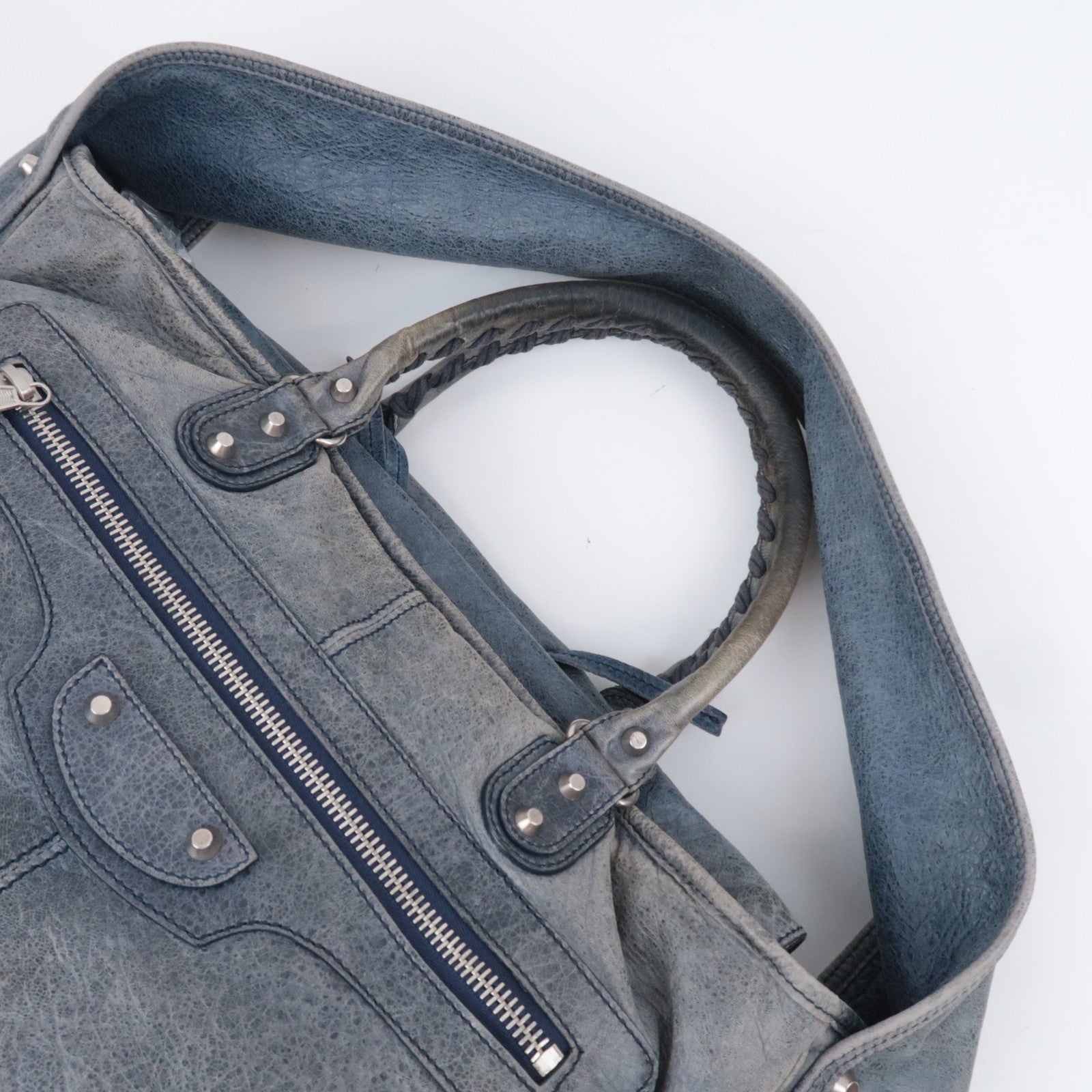 BALENCIAGA The Bridge 2Way Leather Shoulder Bag Gray 241479
