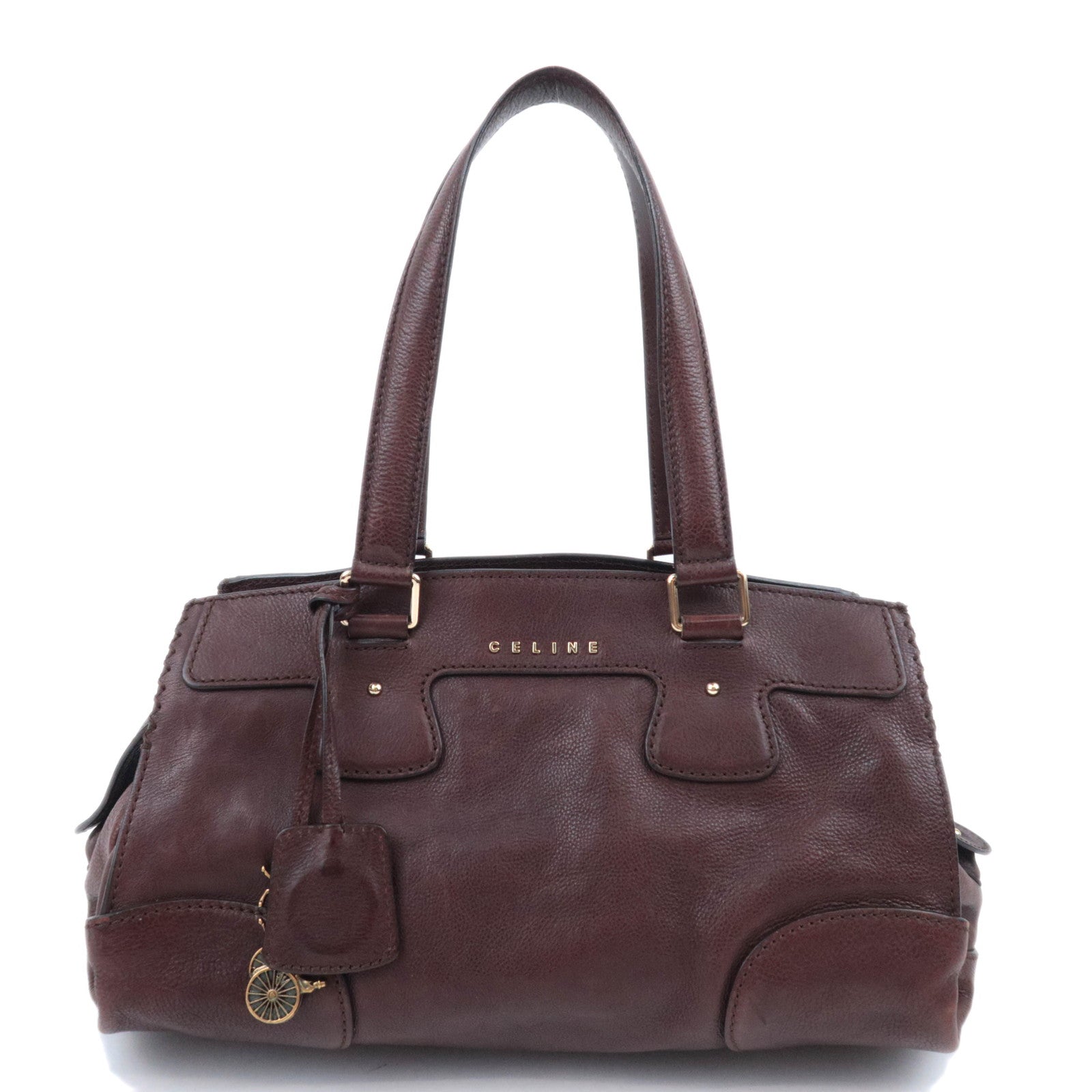 CELINE Leather Shoulder Bag Brown91376