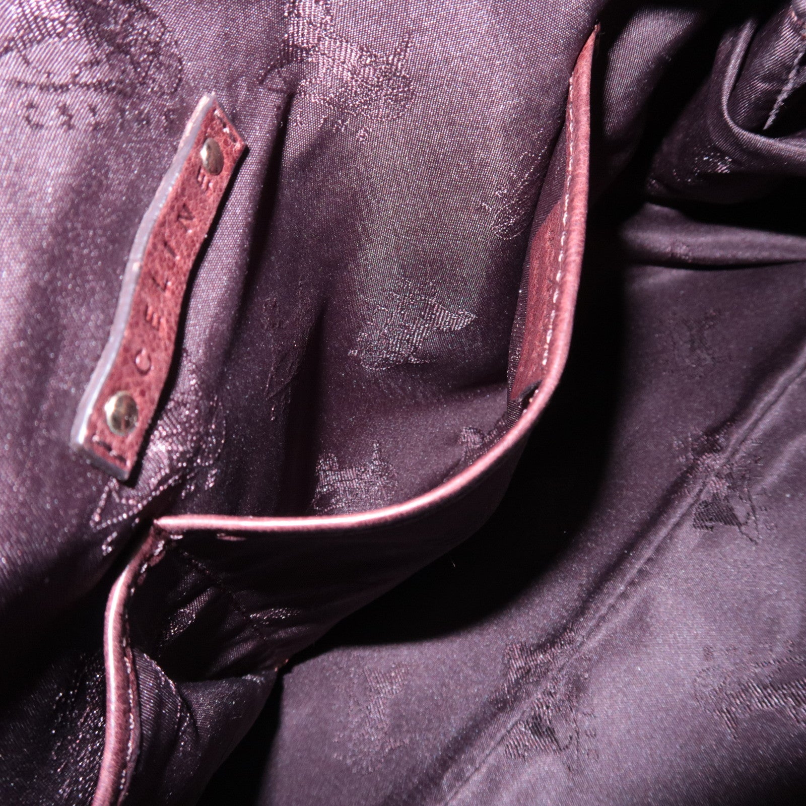 CELINE Leather Shoulder Bag Brown
