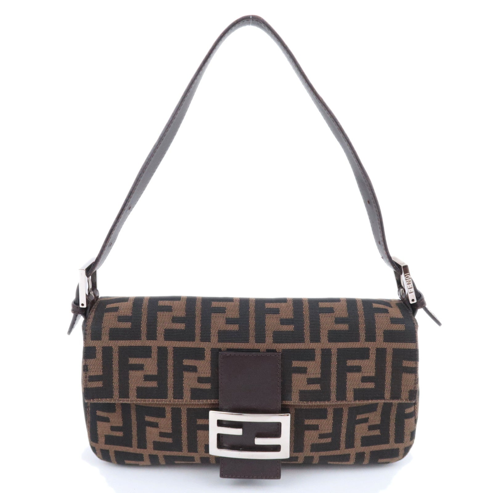FENDI Zucca Mamma Baguette Shoulder Bag Brown Black 2642491377