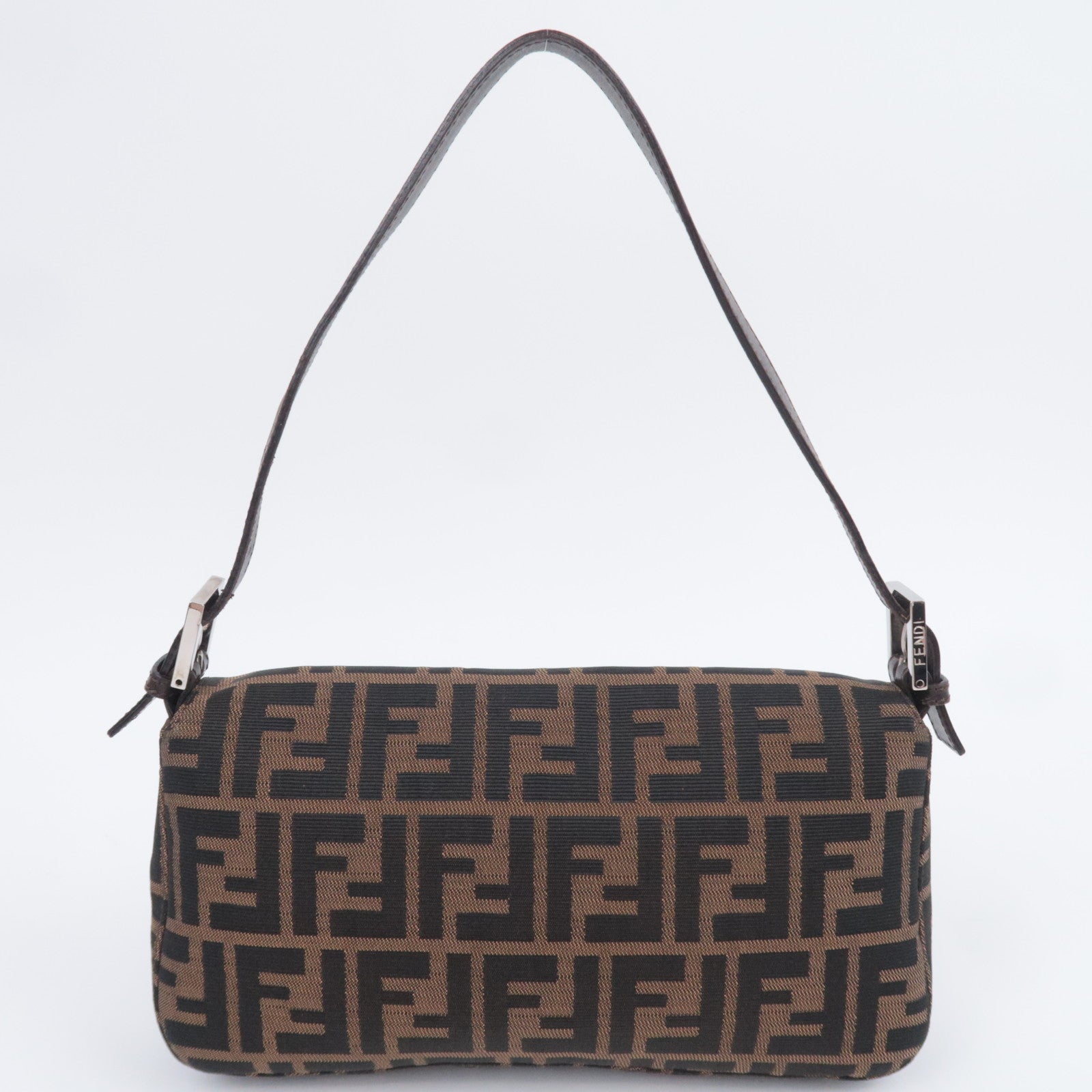 FENDI Zucca Mamma Baguette Shoulder Bag Brown Black 26424