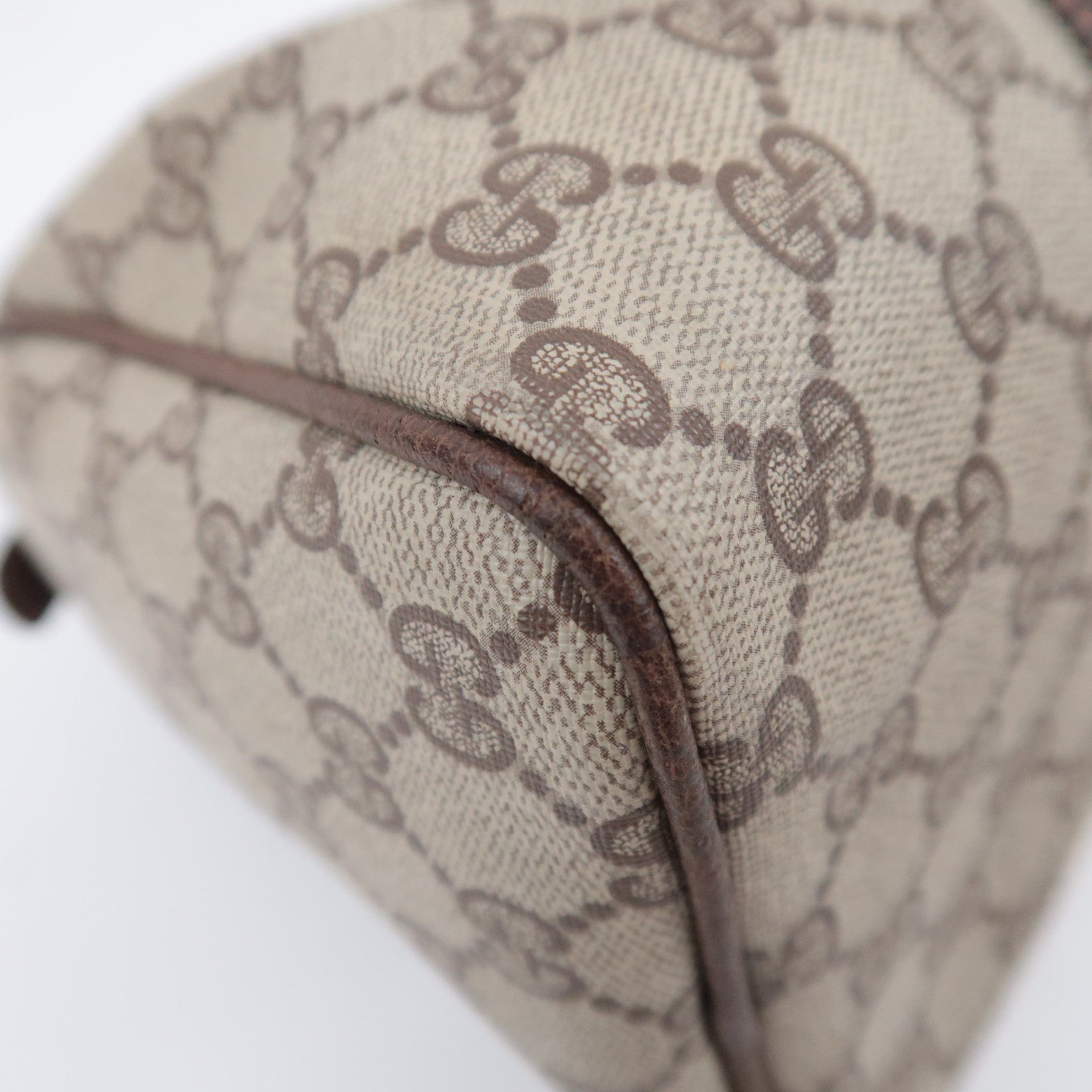 GUCCI Old Gucci Sherry GG Plus Boston Bag Beige Brown