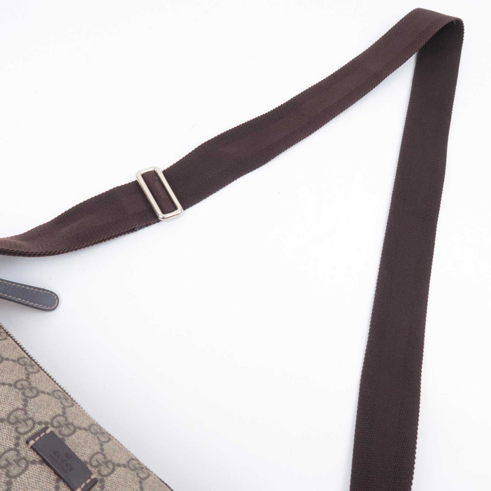 GUCCI Shoulder Bag GG Supreme Leather Beige Brown 246881