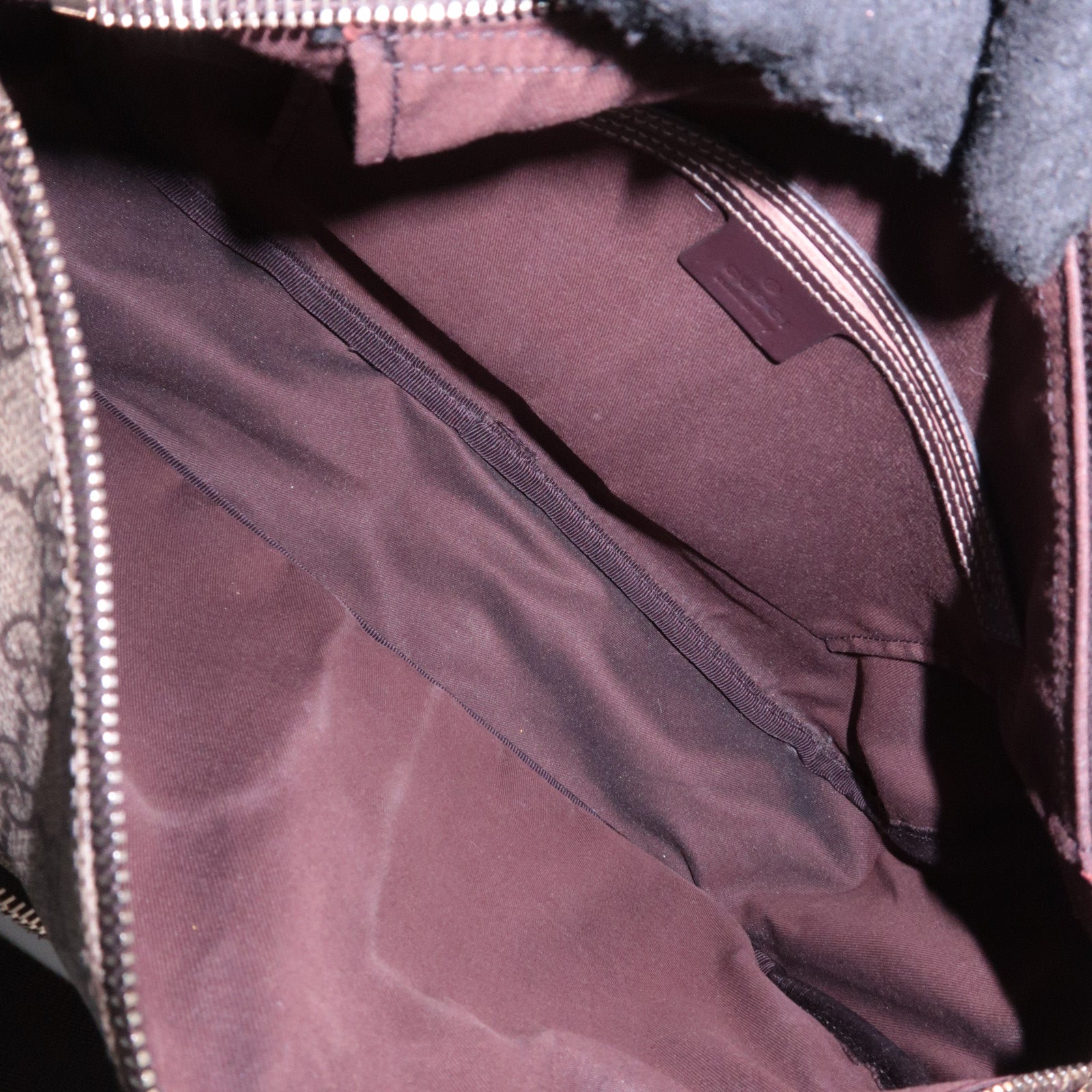 GUCCI Shoulder Bag GG Supreme Leather Beige Brown 246881