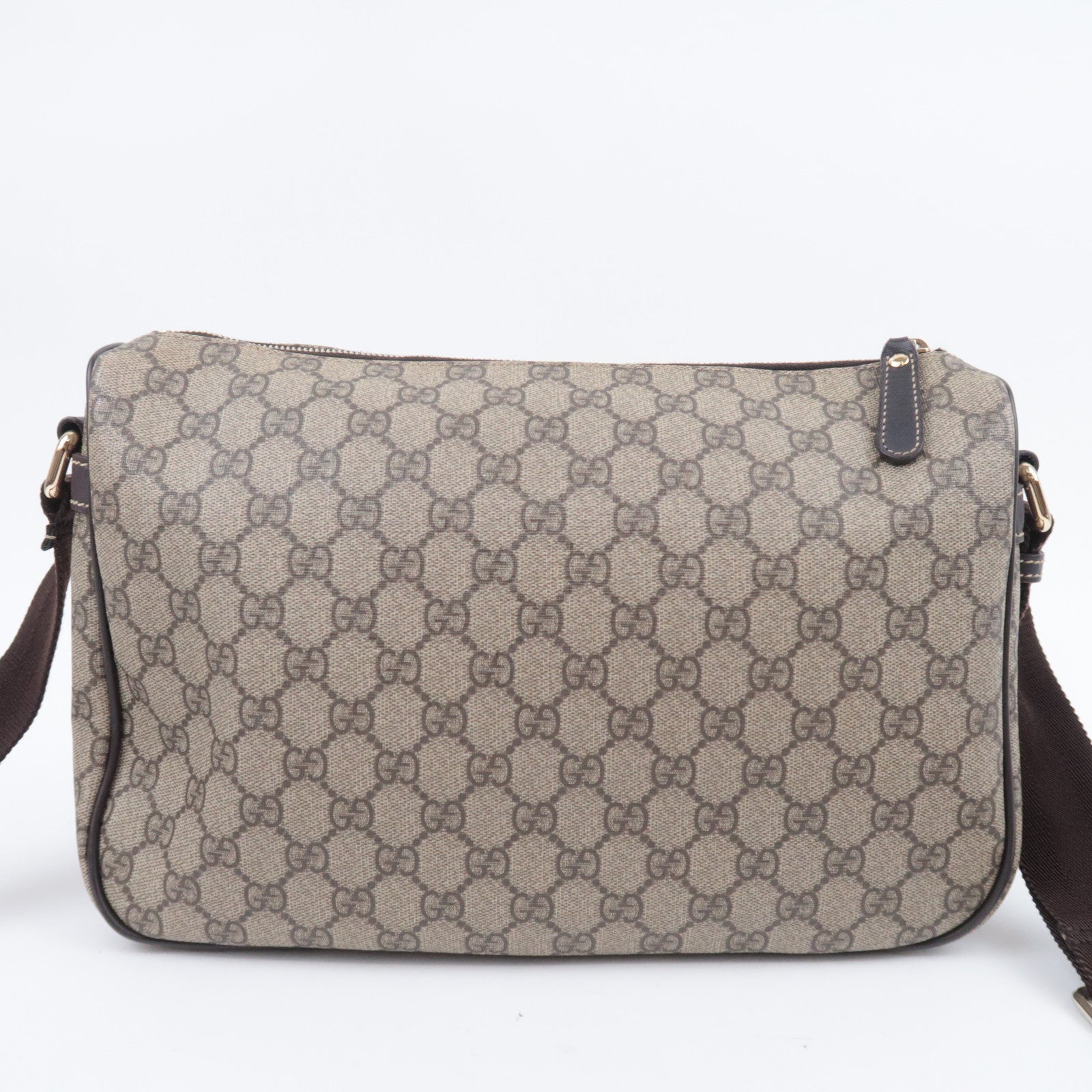 GUCCI Shoulder Bag GG Supreme Leather Beige Brown 246881