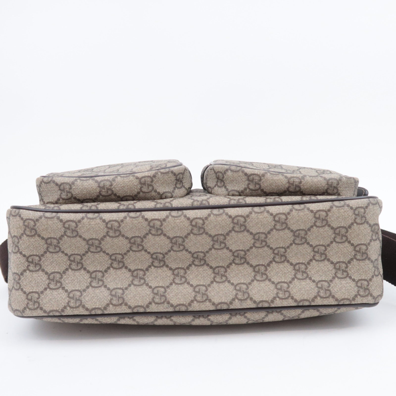 GUCCI Shoulder Bag GG Supreme Leather Beige Brown 246881