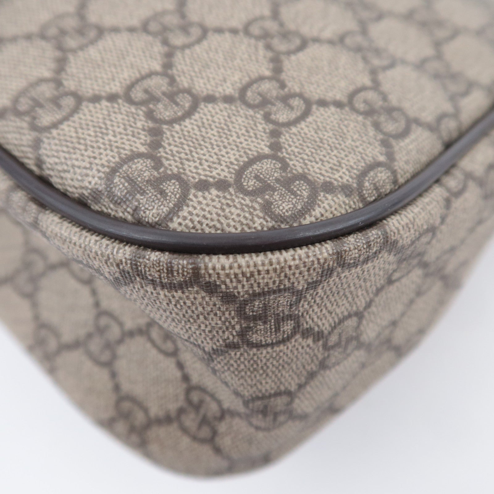 GUCCI Shoulder Bag GG Supreme Leather Beige Brown 246881