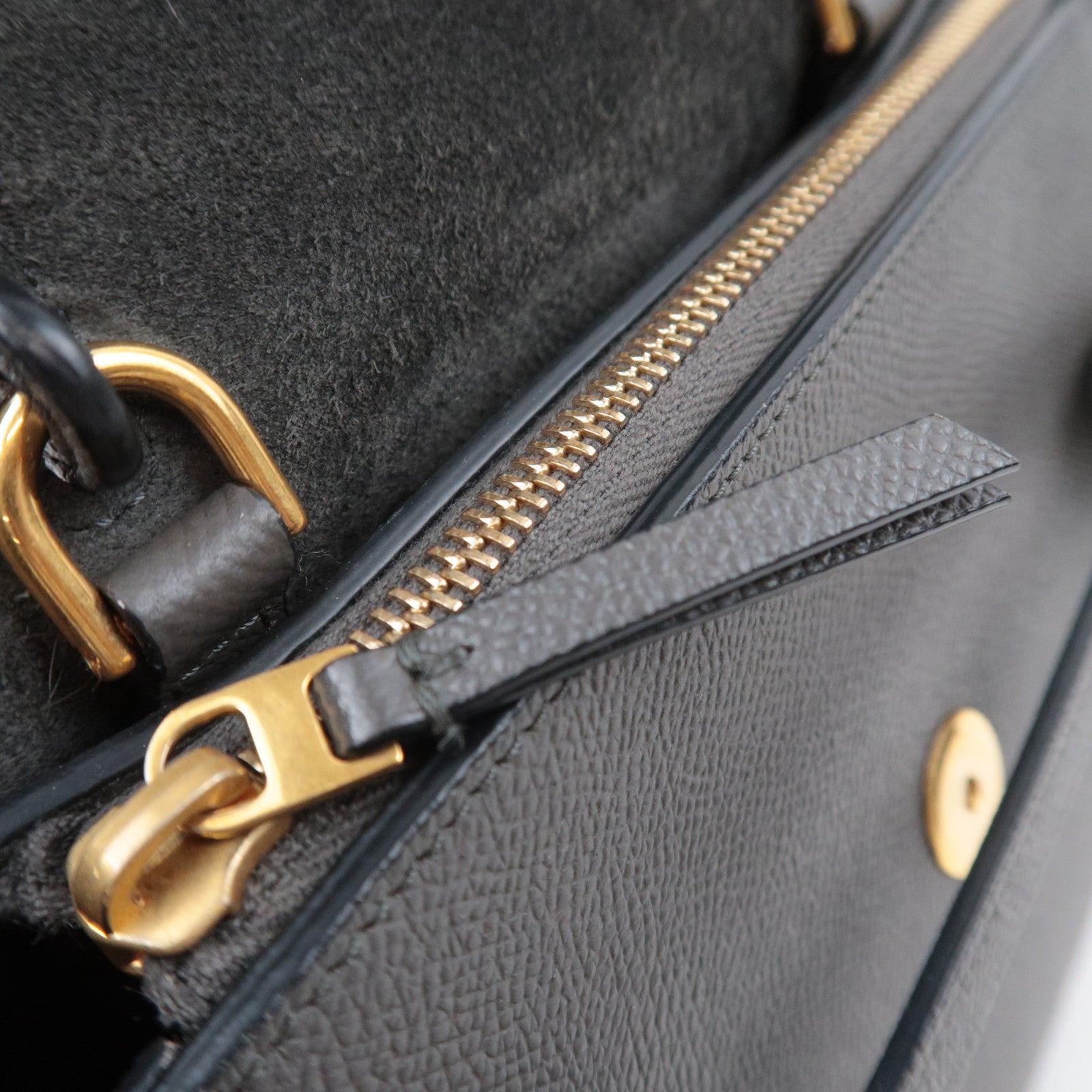 CELINE Belt Bag Nano 2Way Leather Handbag Gray 189003