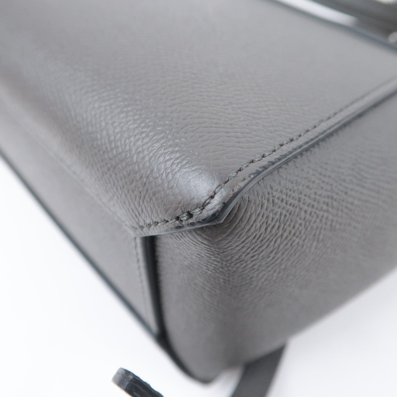 CELINE Belt Bag Nano 2Way Leather Handbag Gray 189003