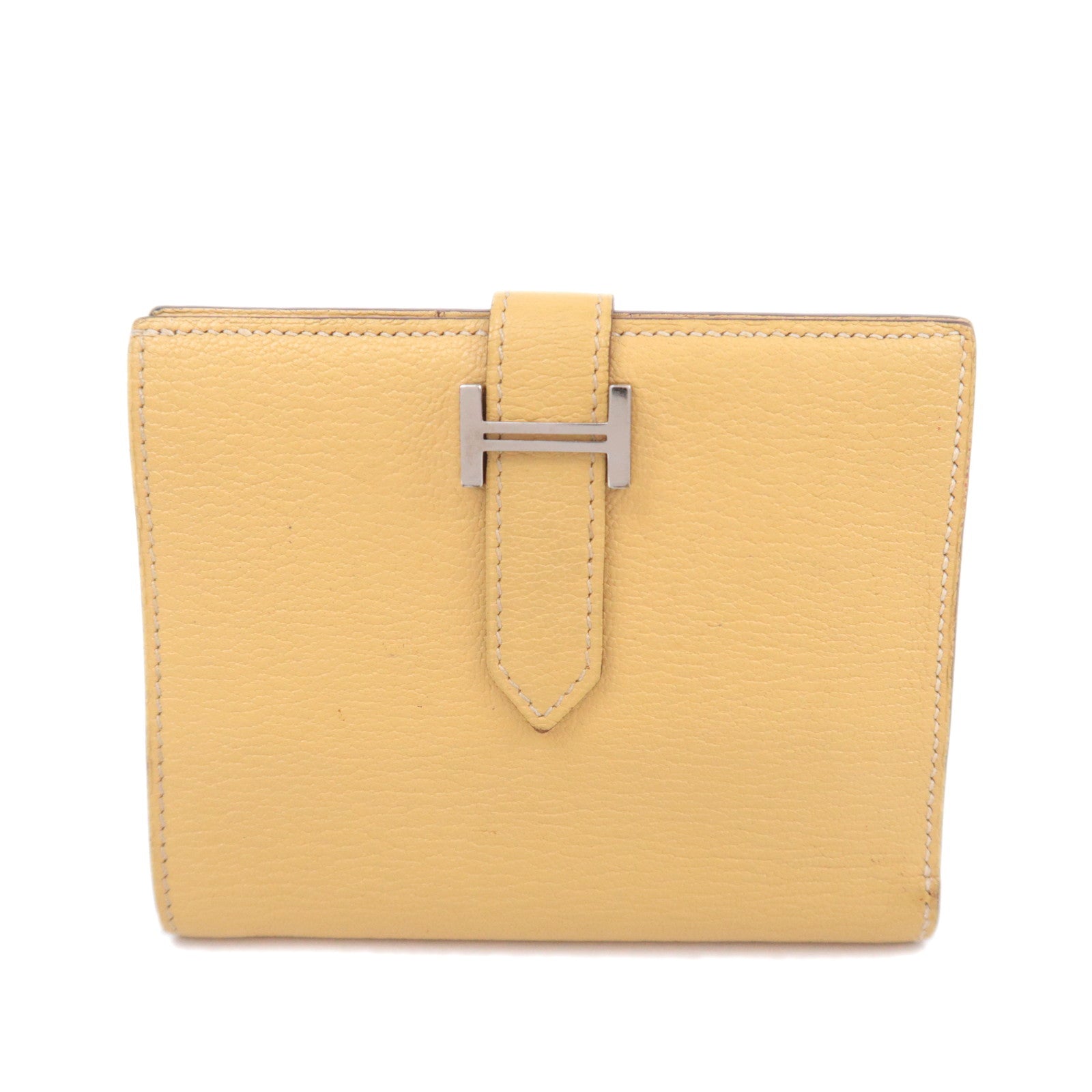 HERMES Bearn Compact Leather Wallet Y Stamp (2020) 91415