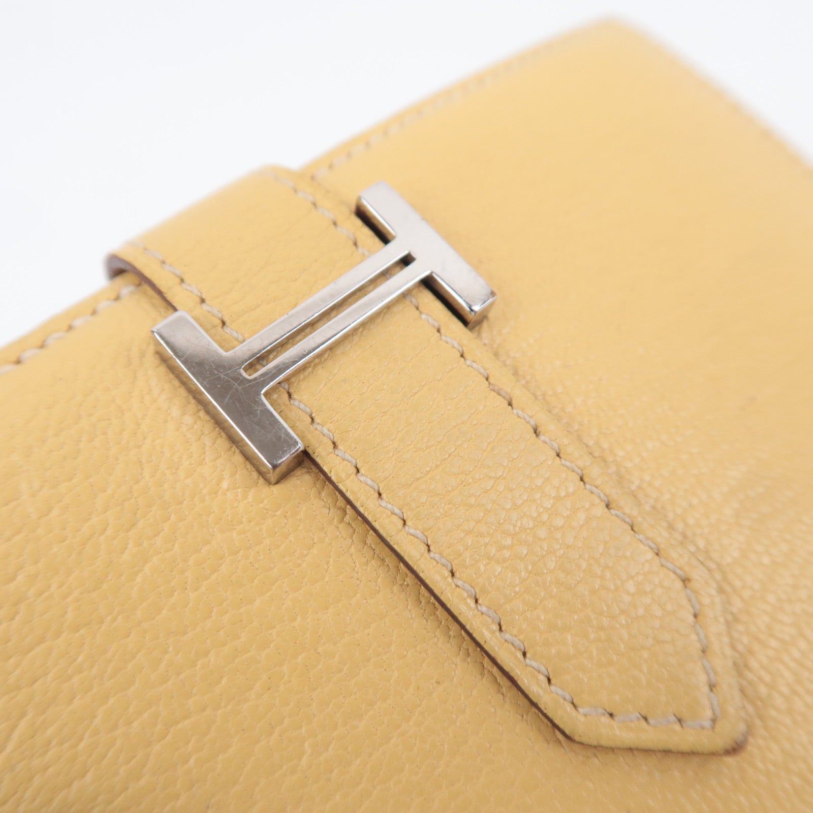 HERMES Bearn Compact Leather Wallet Y Stamp (2020)