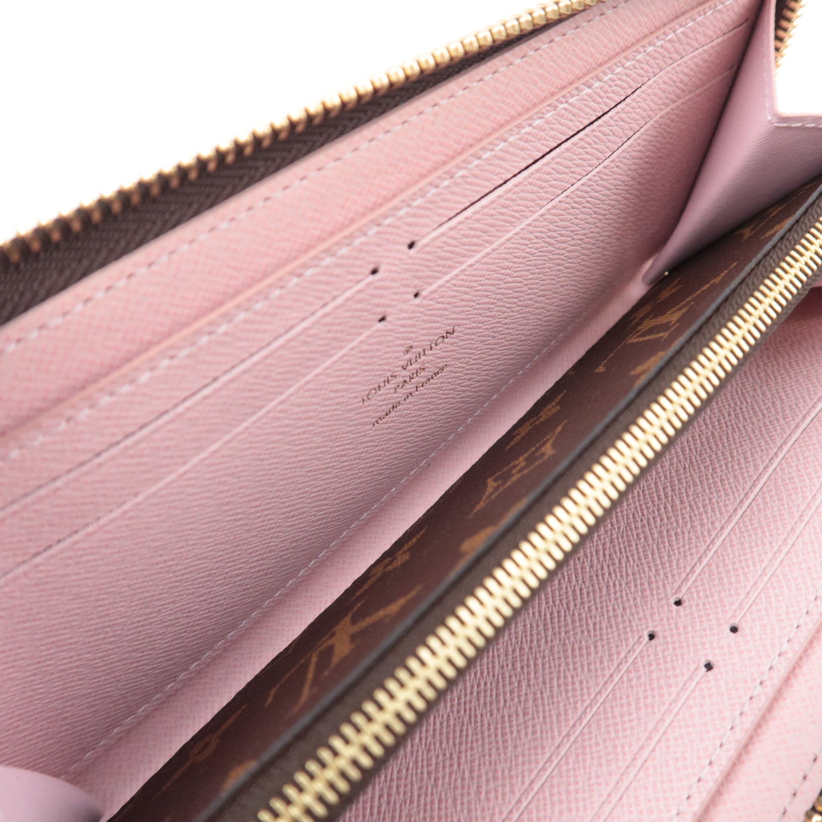 Louis Vuitton Monogram Portefeuille Clemence Long Wallet Rose Ballerine M61298