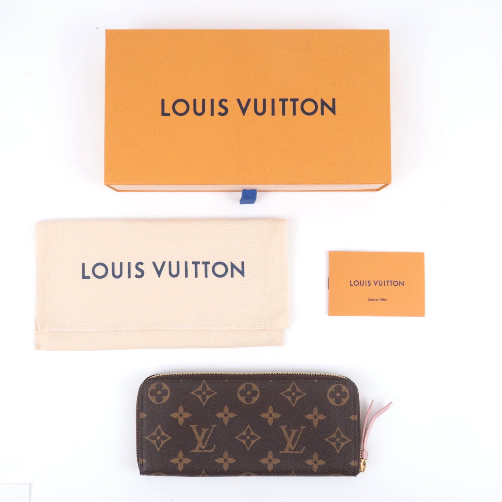 Louis Vuitton Monogram Portefeuille Clemence Long Wallet Rose Ballerine M61298