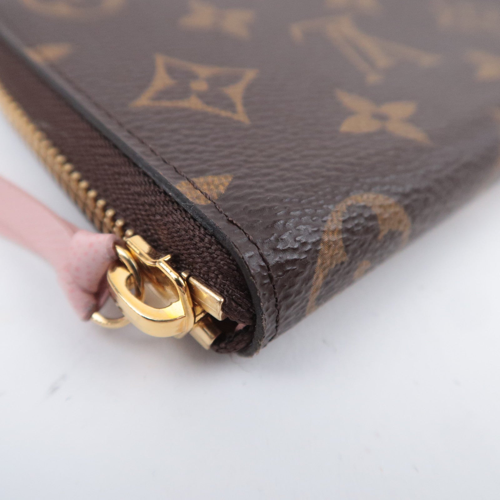 Louis Vuitton Monogram Portefeuille Clemence Long Wallet Rose Ballerine M61298