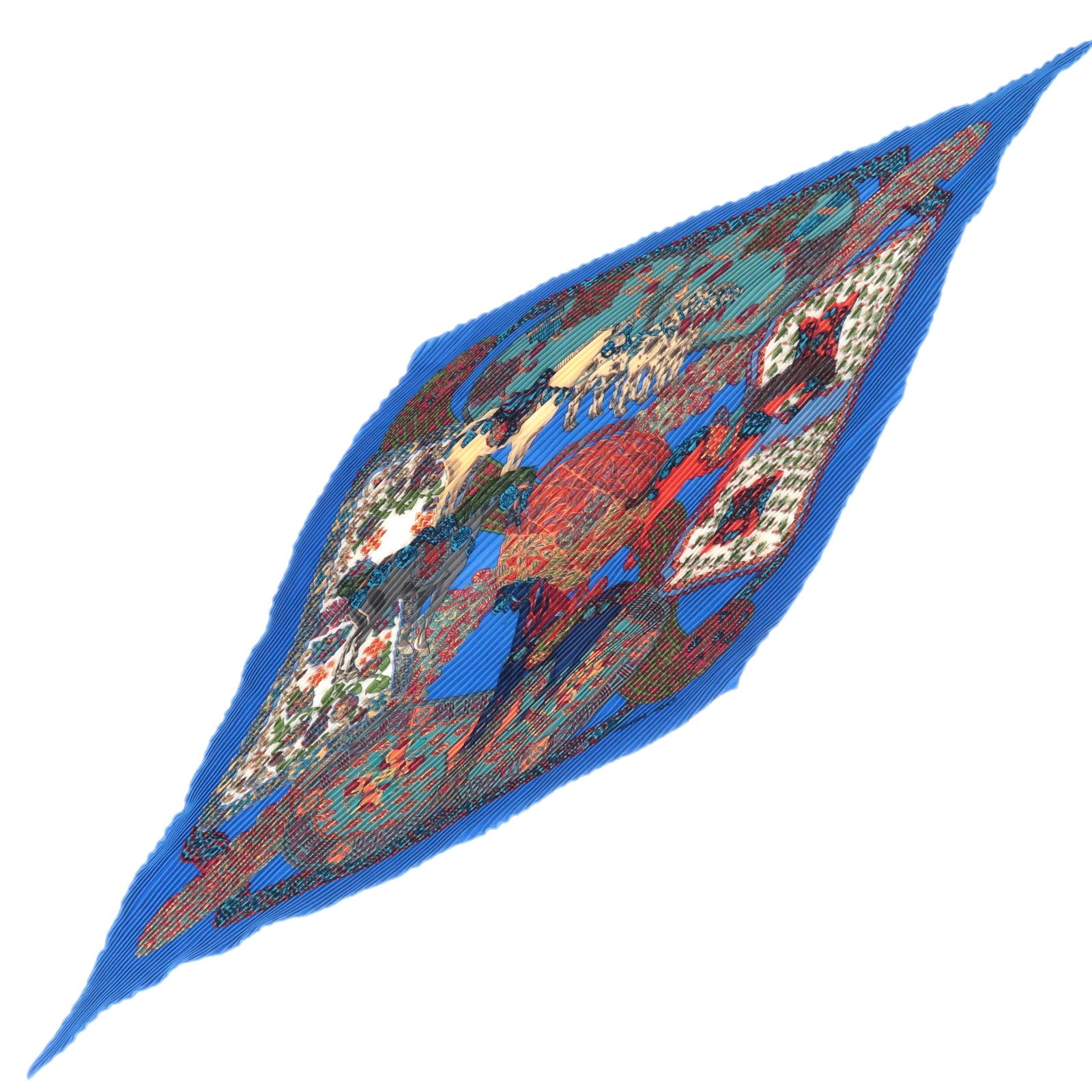 HERMES Pleated Carre 90 Scarf 100% Silk91427