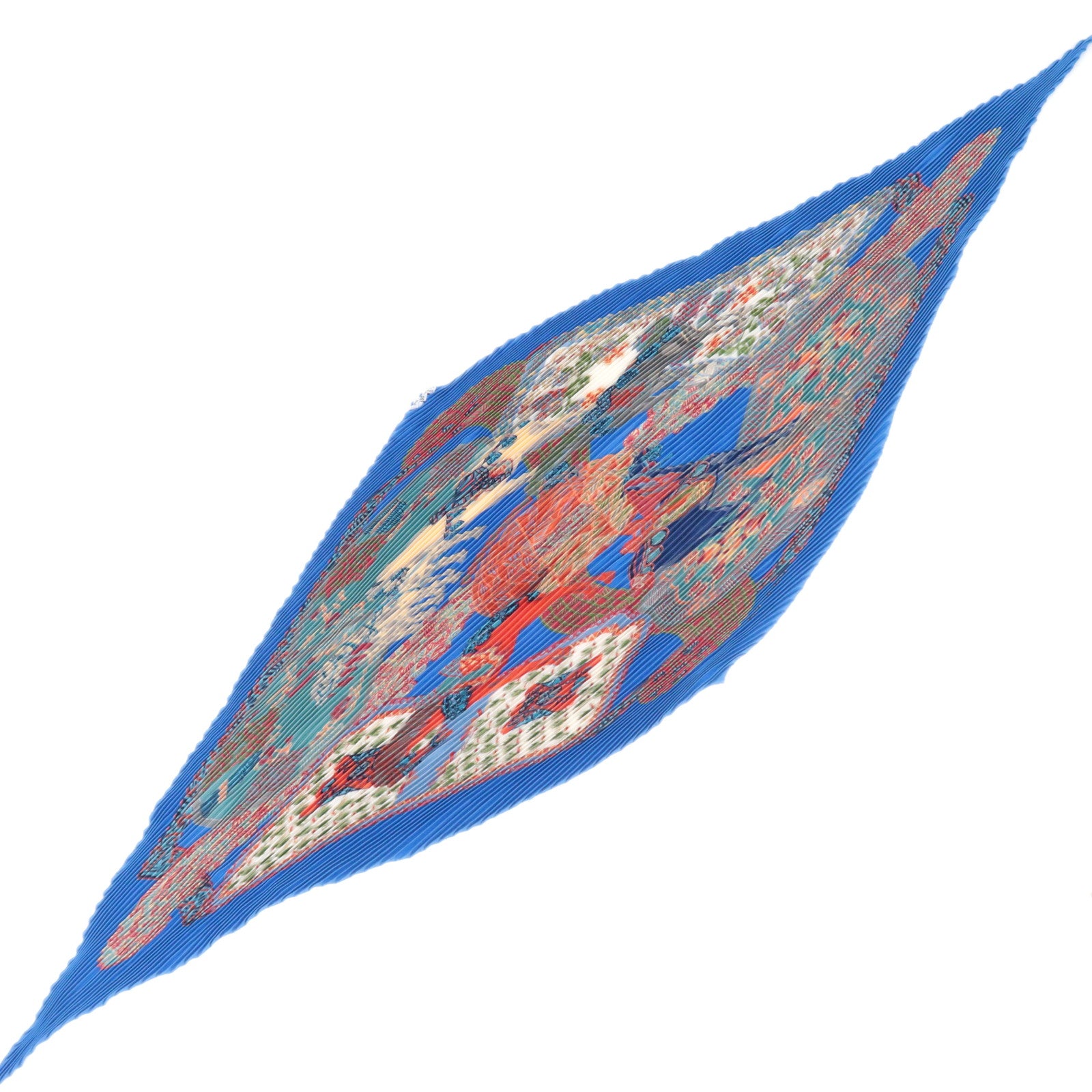 HERMES Pleated Carre 90 Scarf 100% Silk