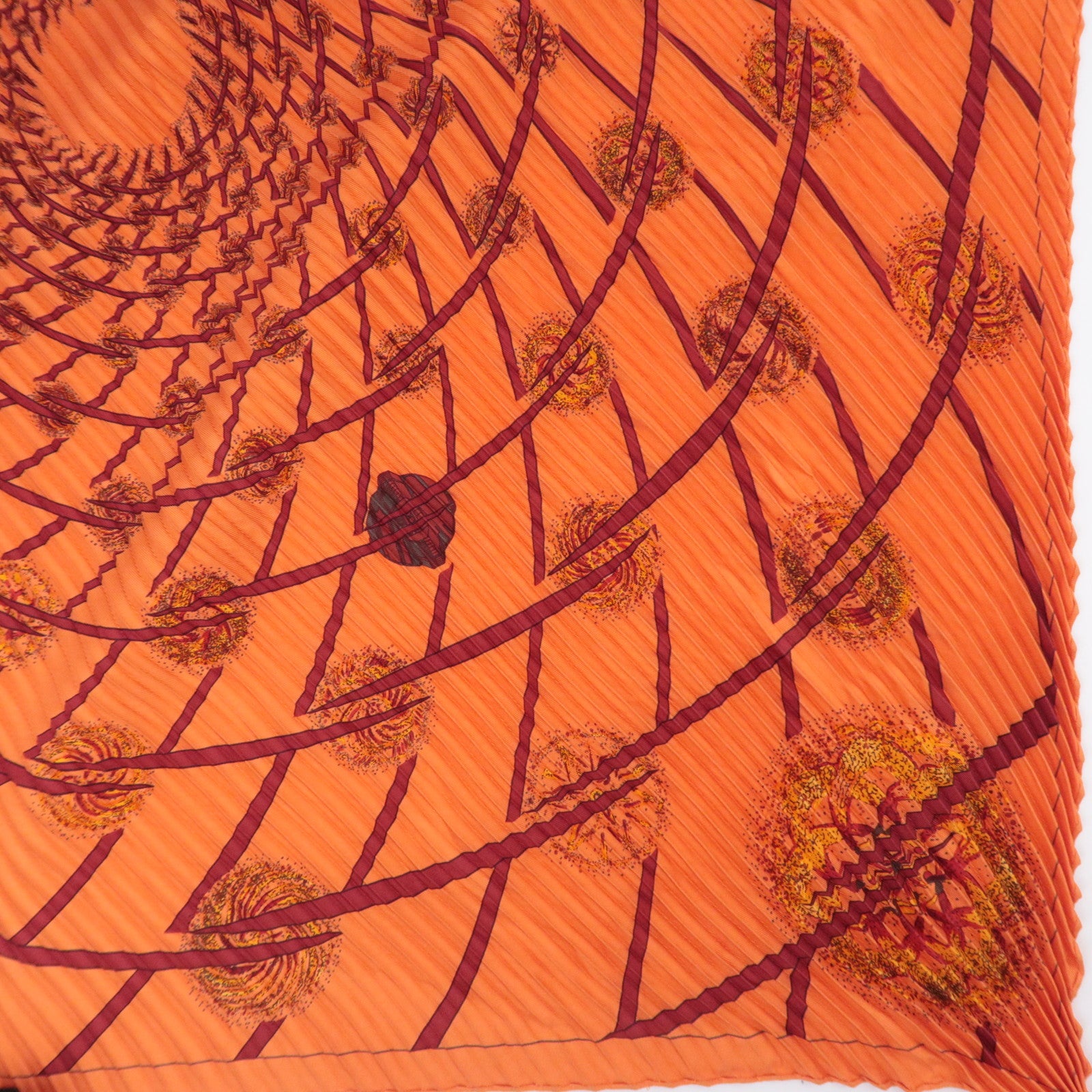 HERMES Pleated Carre 90 Scarf 100% Silk