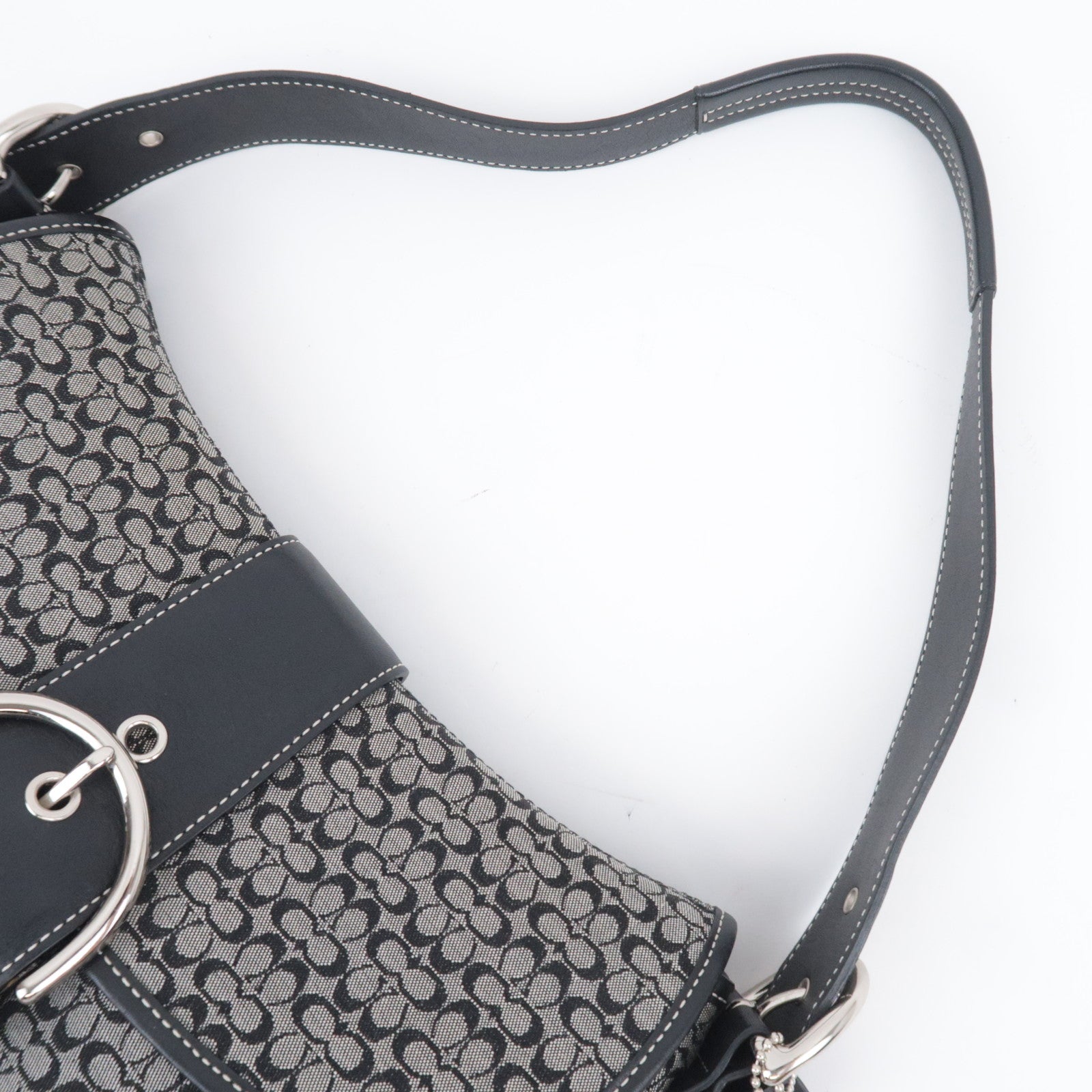 COACH Mini Signature Canvas Shoulder Bag Black 6808