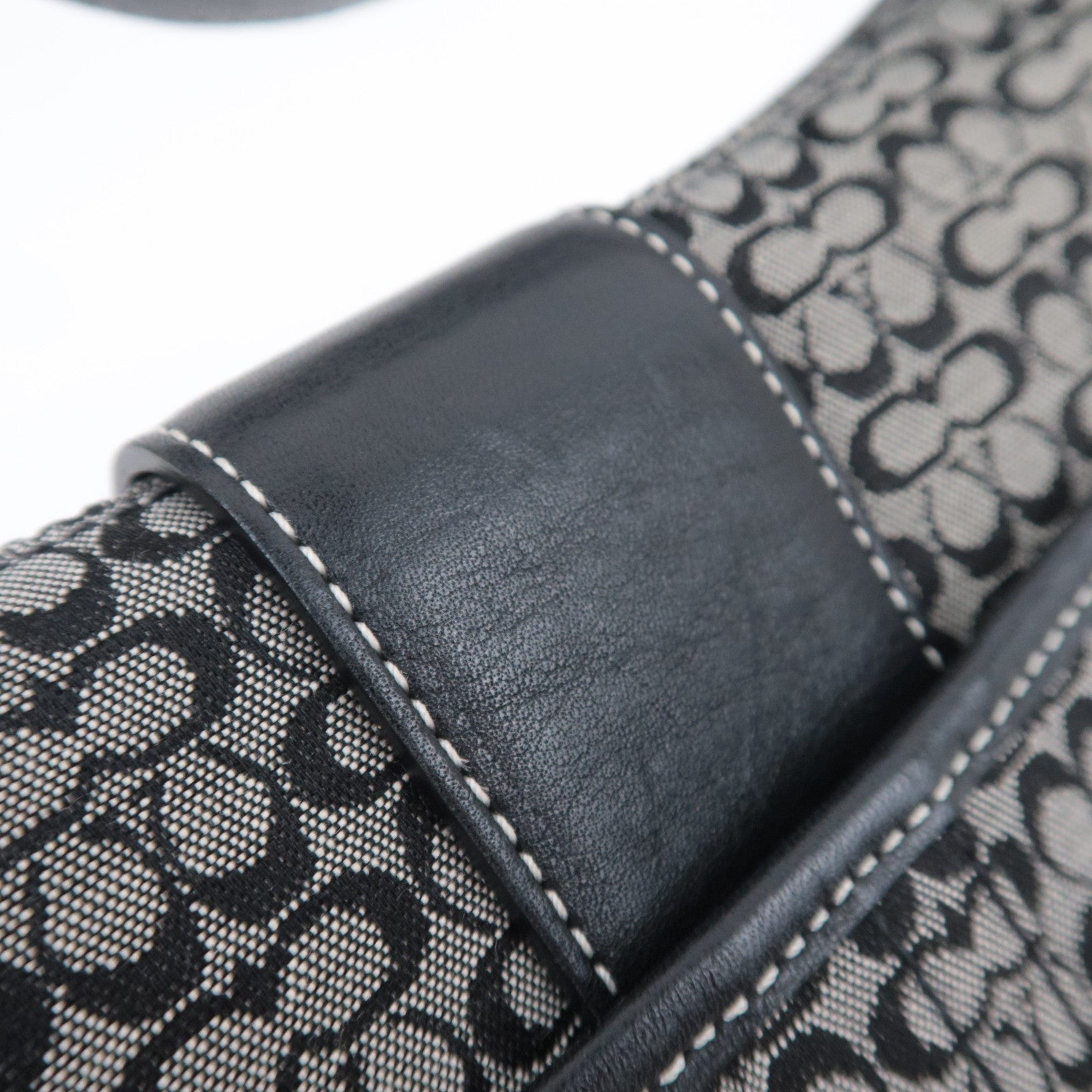 COACH Mini Signature Canvas Shoulder Bag Black 6808