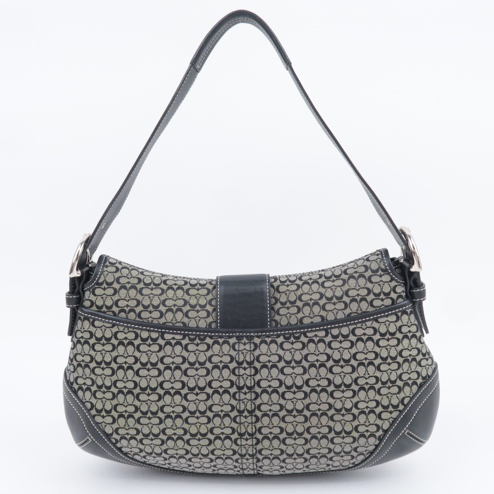 COACH Mini Signature Canvas Shoulder Bag Black 6808