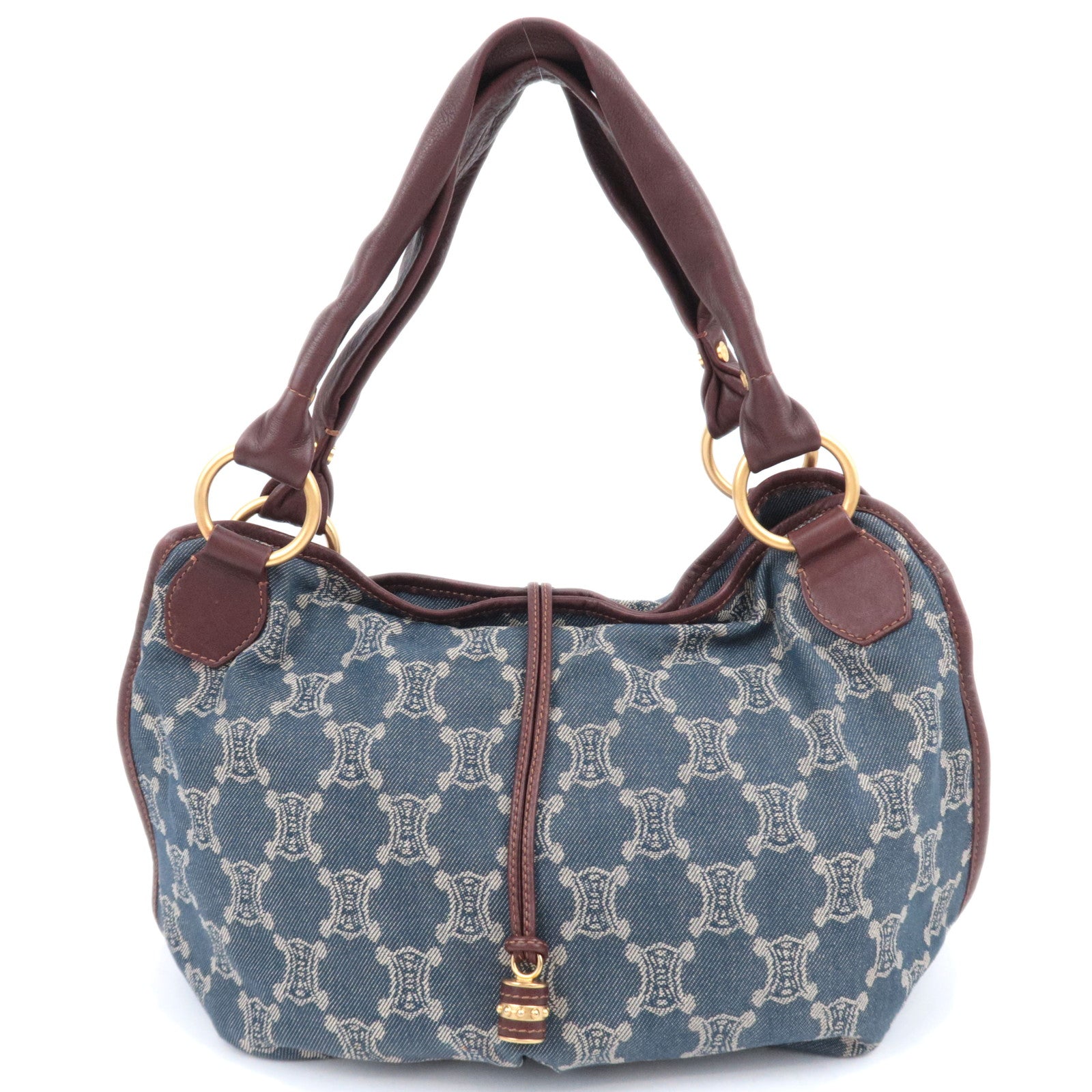 CELINE Paris Macadam Bittersweet Denim Leather Shoulder Bag Blue91451