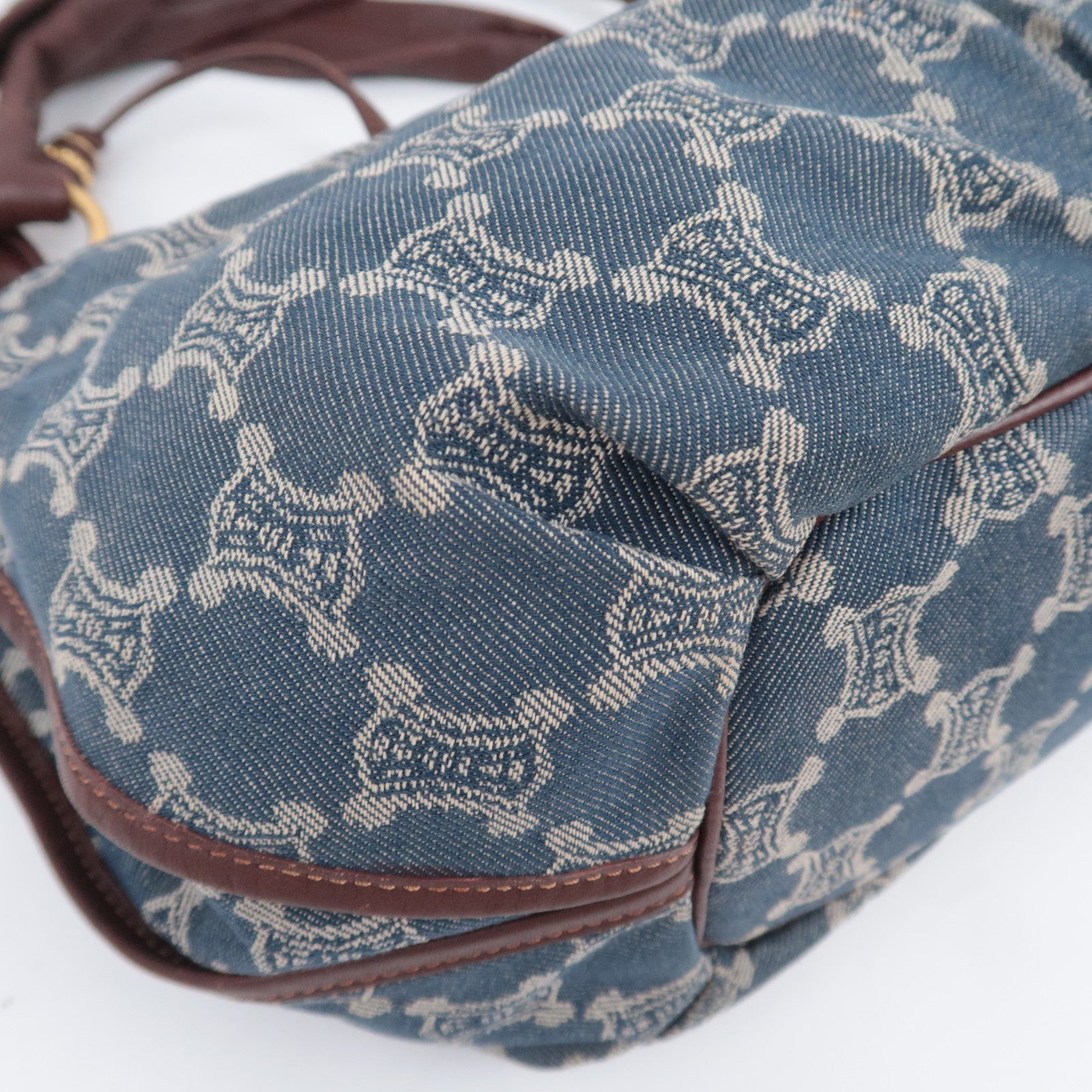 CELINE Paris Macadam Bittersweet Denim Leather Shoulder Bag Blue