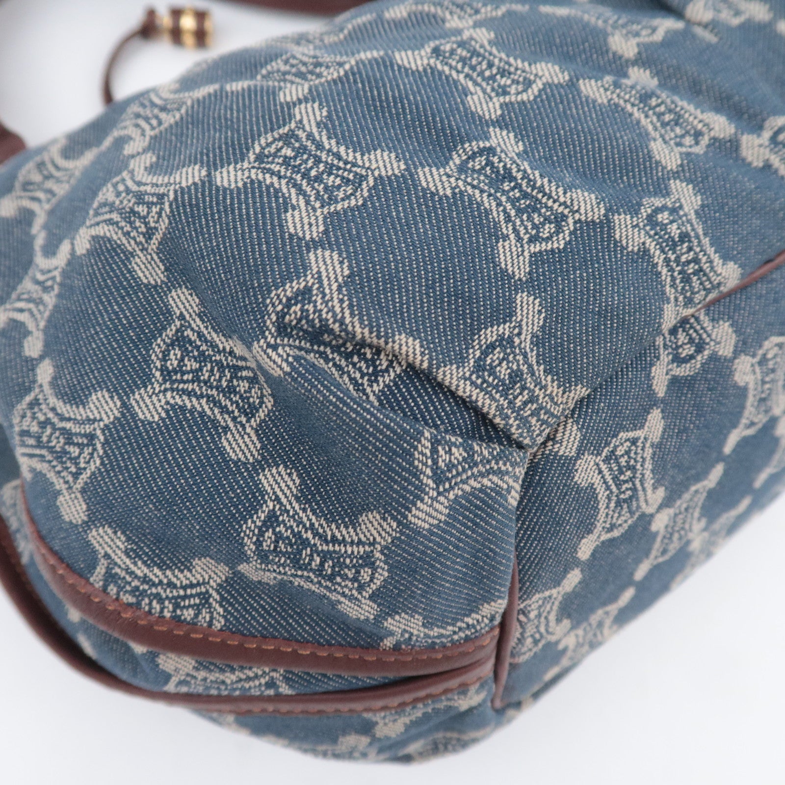 CELINE Paris Macadam Bittersweet Denim Leather Shoulder Bag Blue