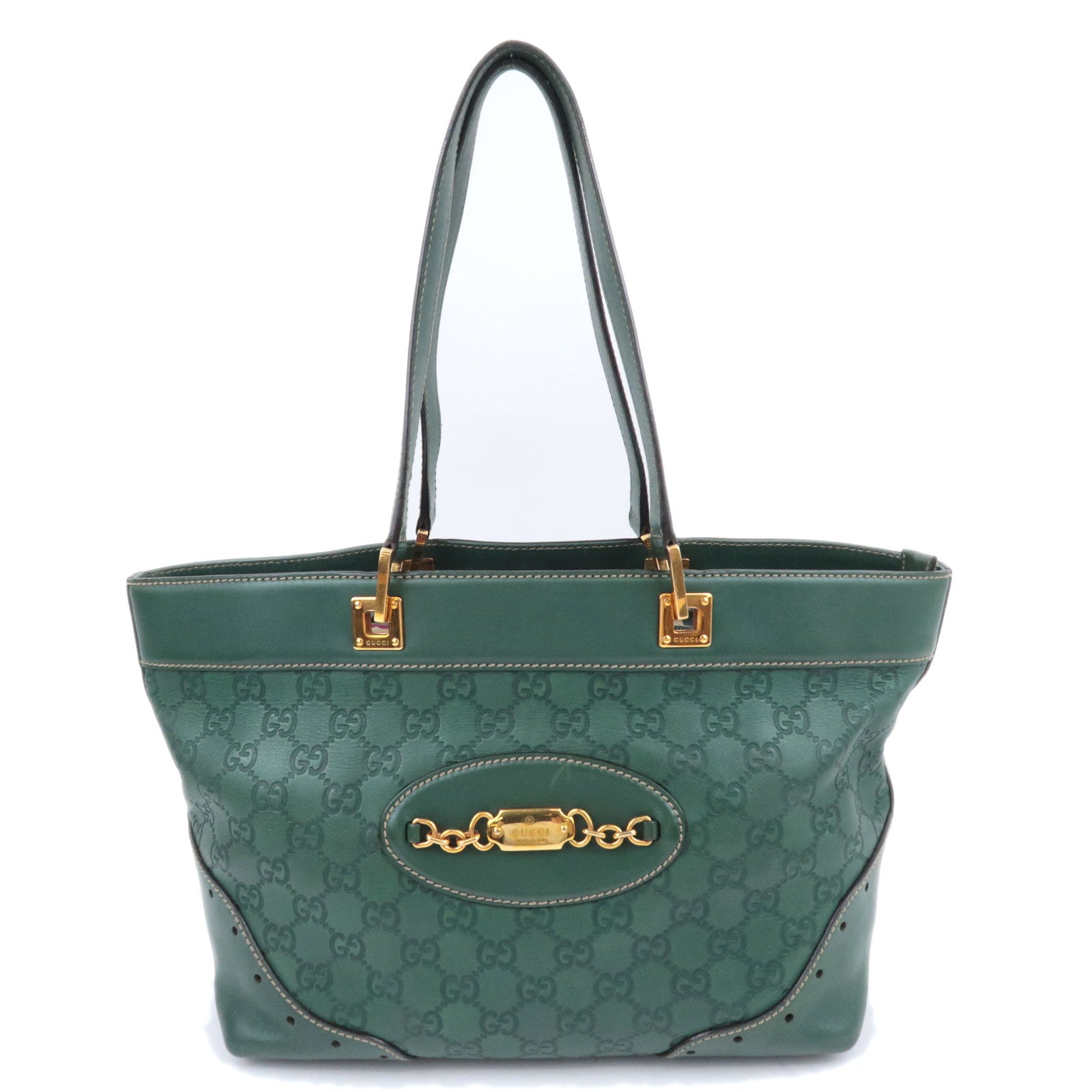 GUCCI Guccissima Leather Tote Bag Green 14599391453