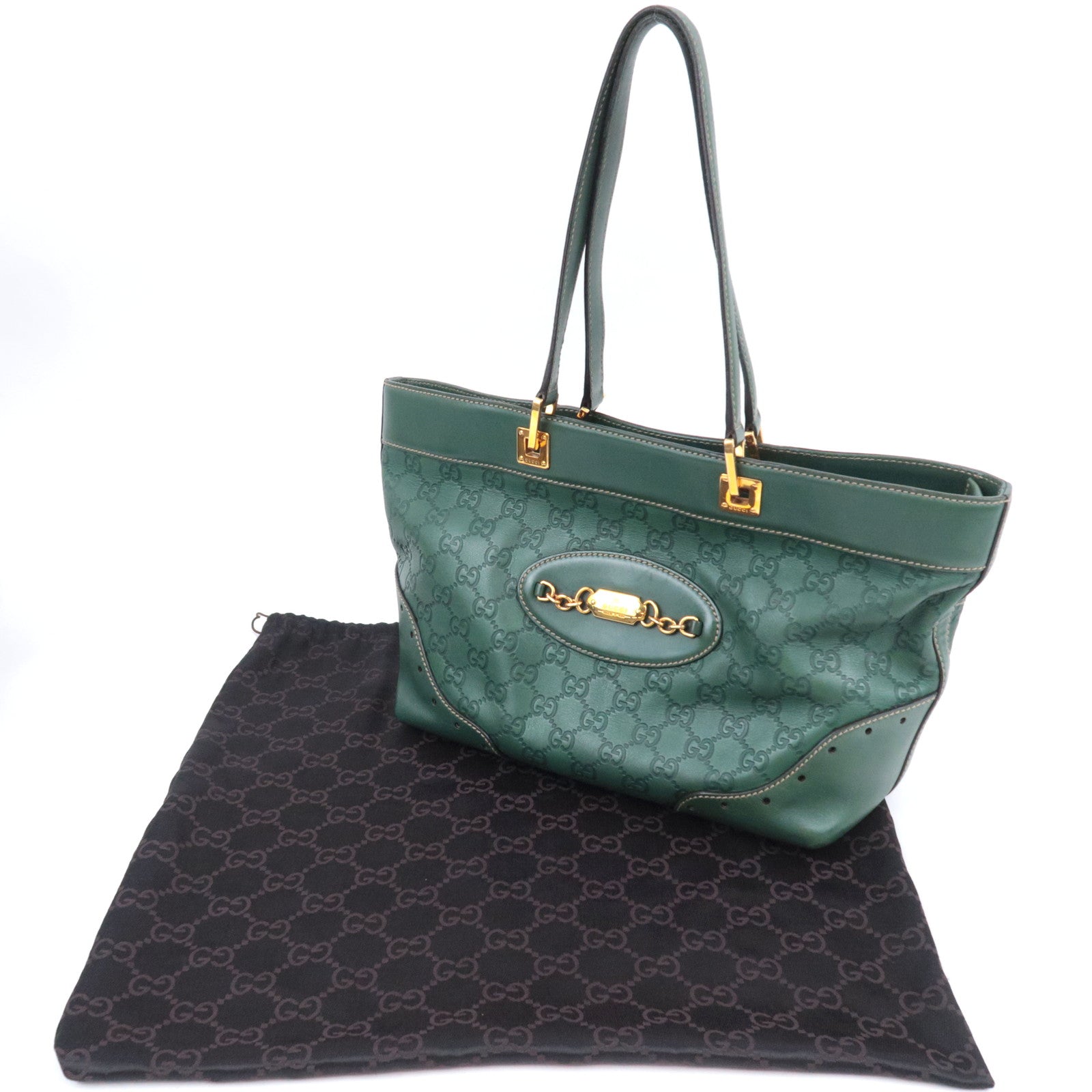 GUCCI Guccissima Leather Tote Bag Green 145993