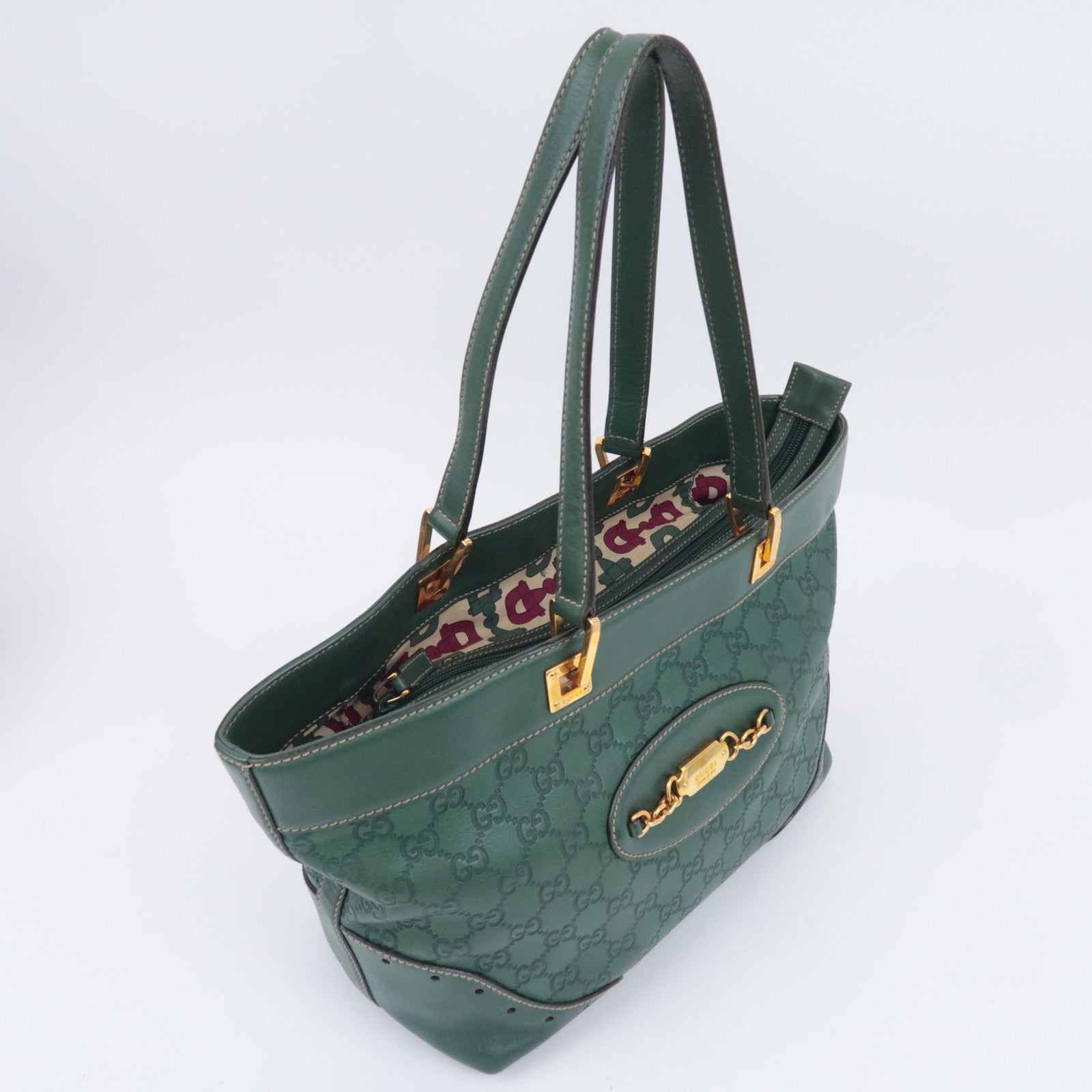 GUCCI Guccissima Leather Tote Bag Green 145993
