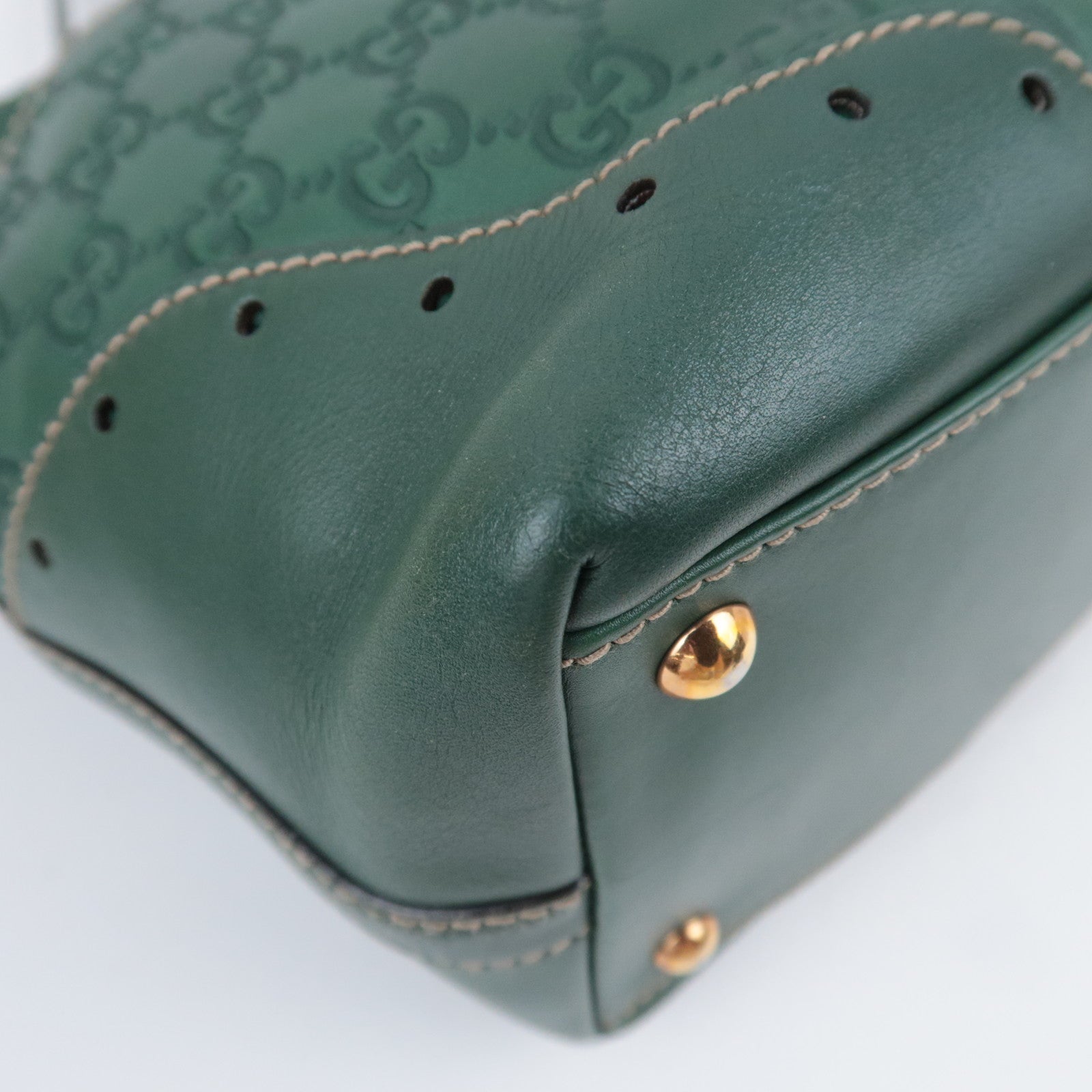 GUCCI Guccissima Leather Tote Bag Green 145993