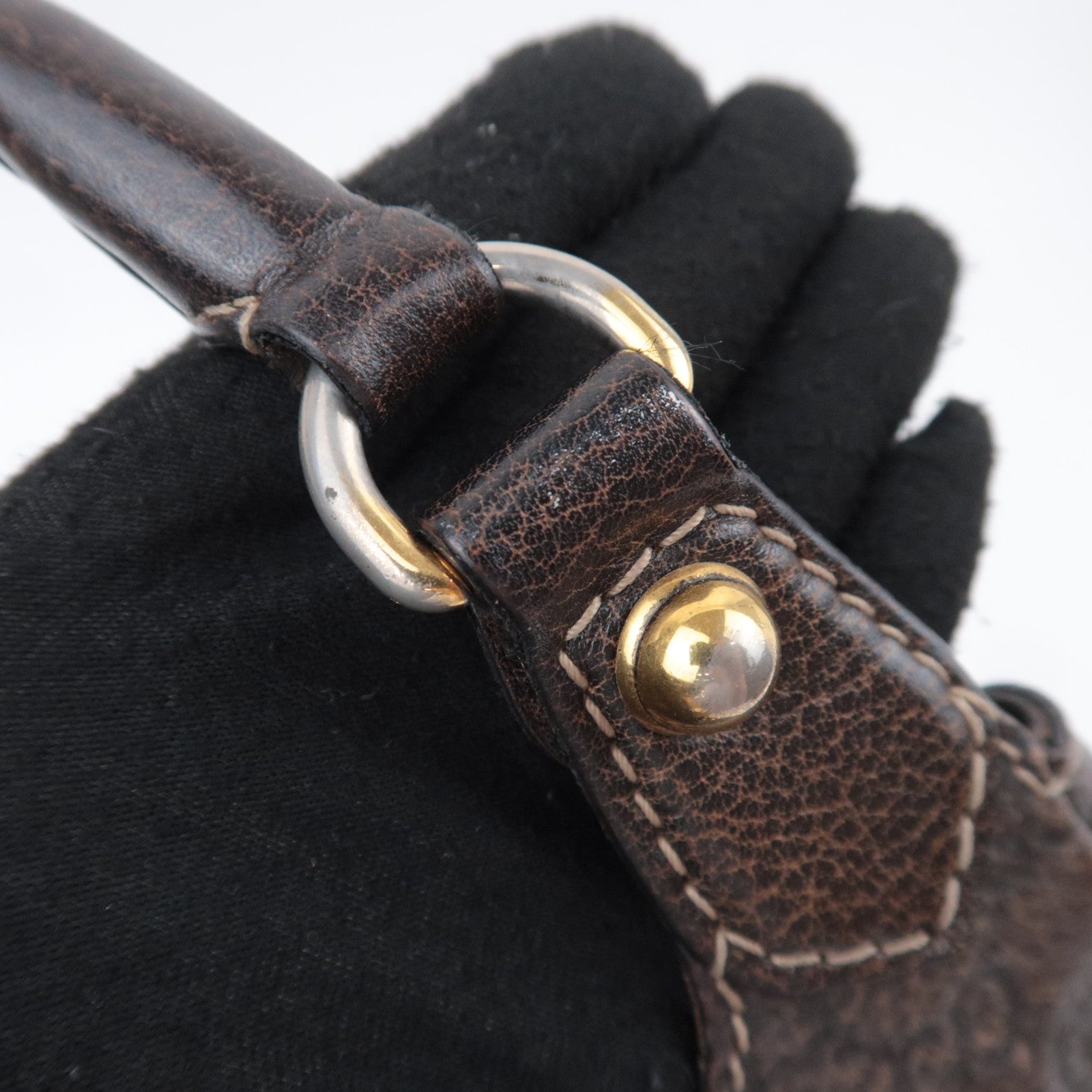 GUCCI Horsebit Guccissima Leather Shoulder Bag Brown 223958