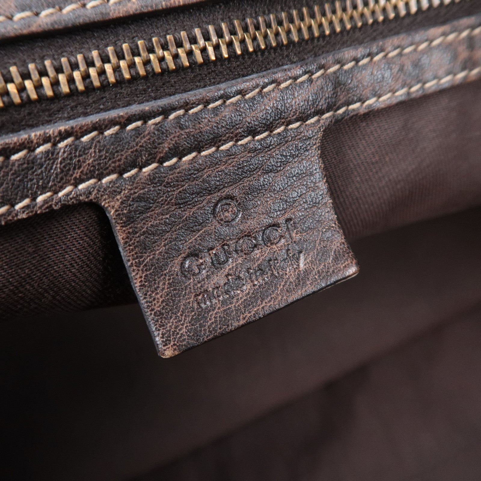 GUCCI Horsebit Guccissima Leather Shoulder Bag Brown 223958