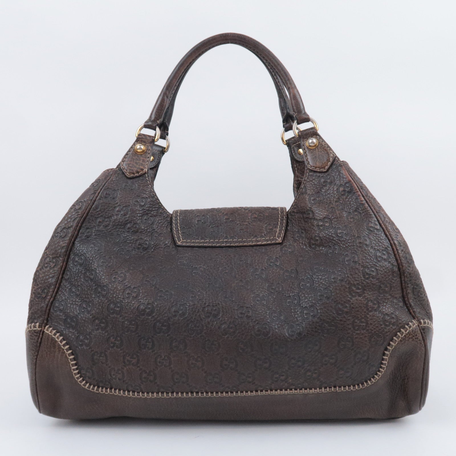GUCCI Horsebit Guccissima Leather Shoulder Bag Brown 223958