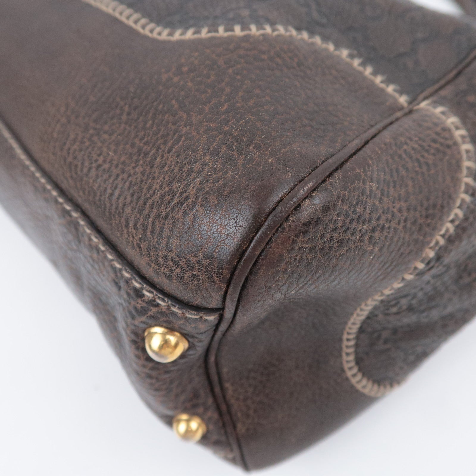 GUCCI Horsebit Guccissima Leather Shoulder Bag Brown 223958