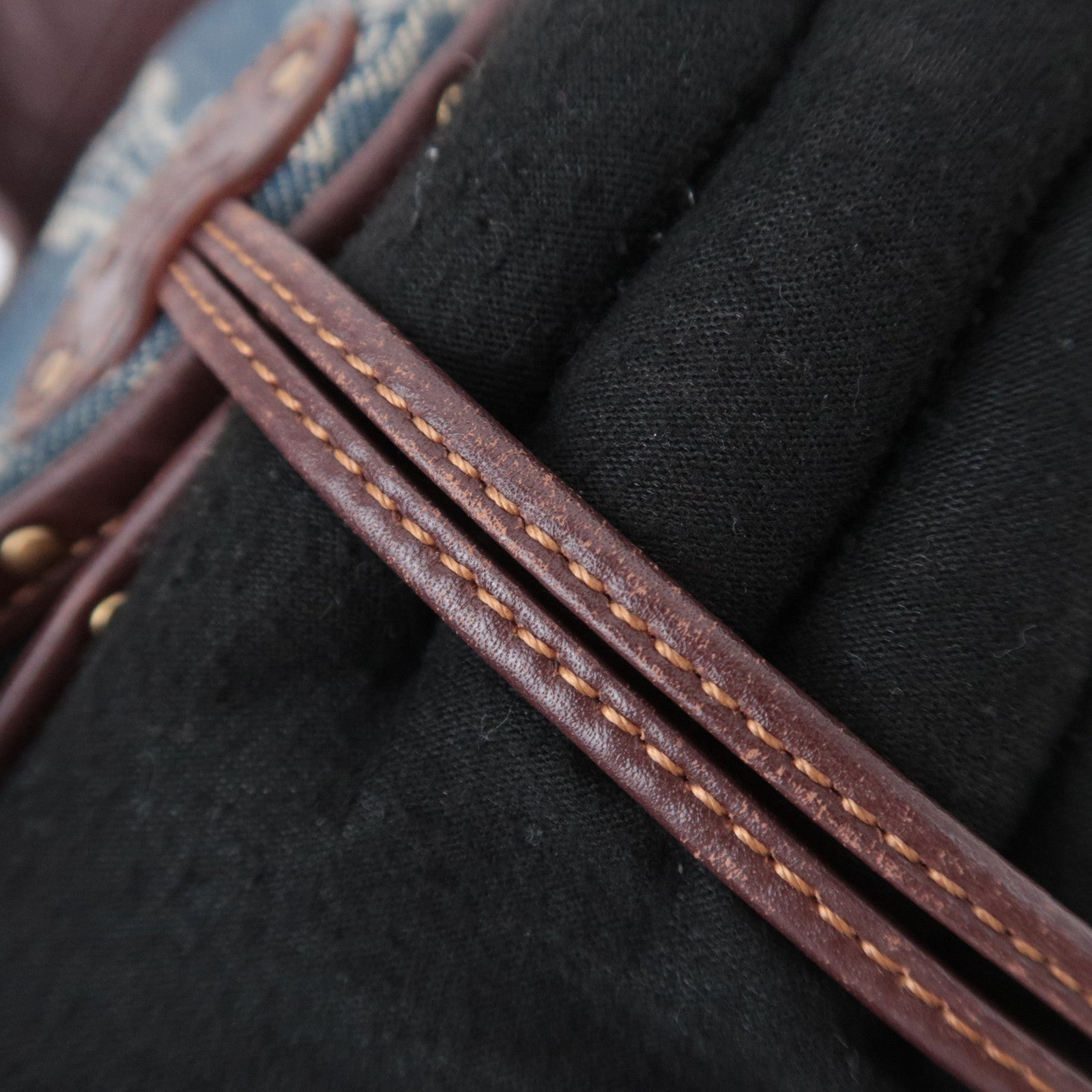 CELINE Paris Macadam Bittersweet Denim Leather Shoulder Bag Blue